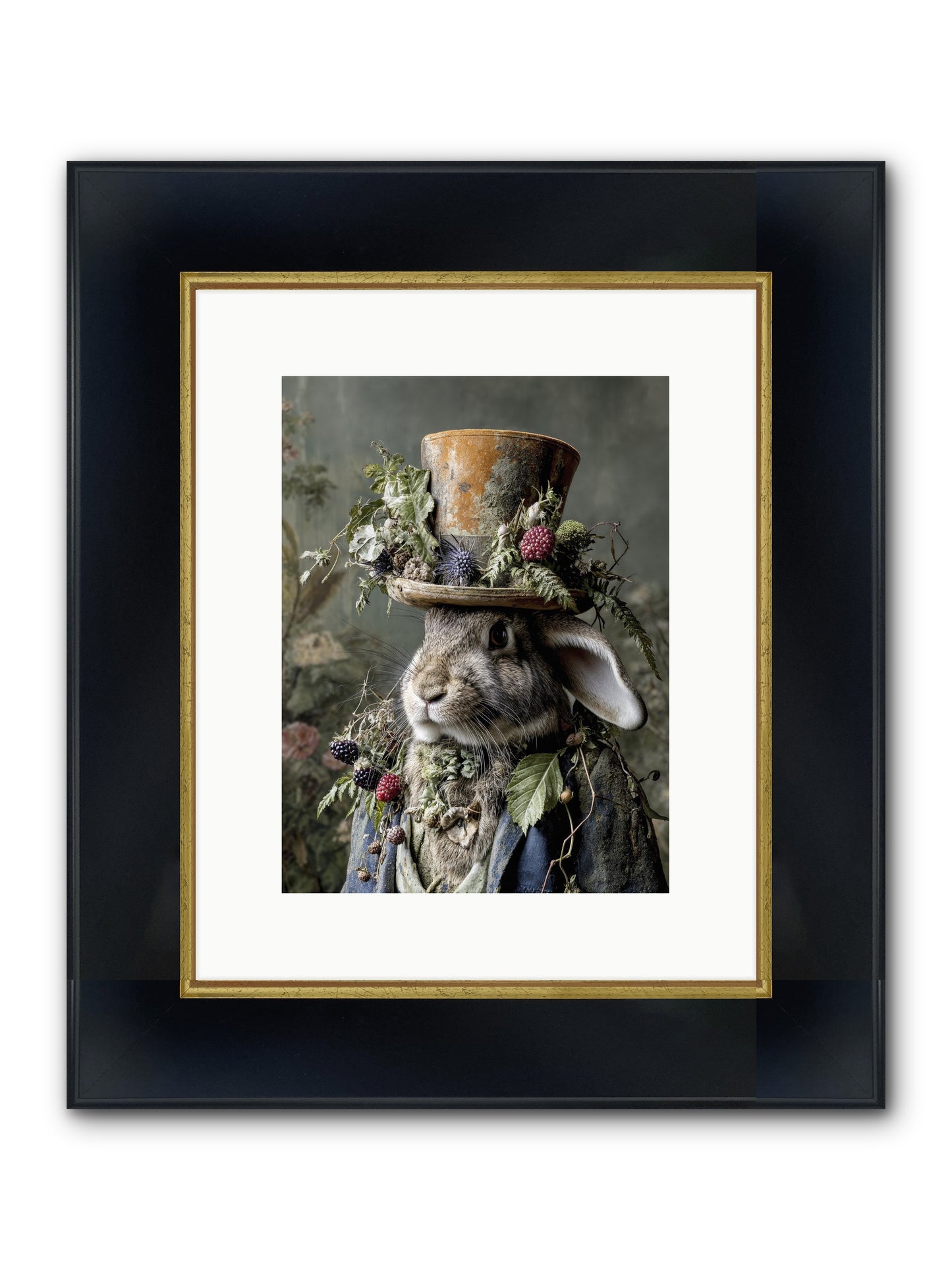 Honeyed Secrets Framed Print - Wide Black w/Gold 9x12