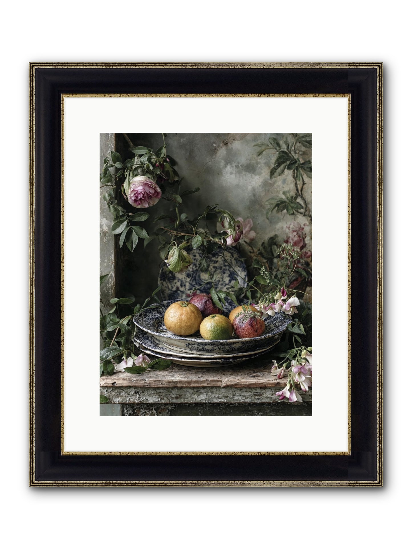 Honeysett Framed Print - Black & Gold 12x16