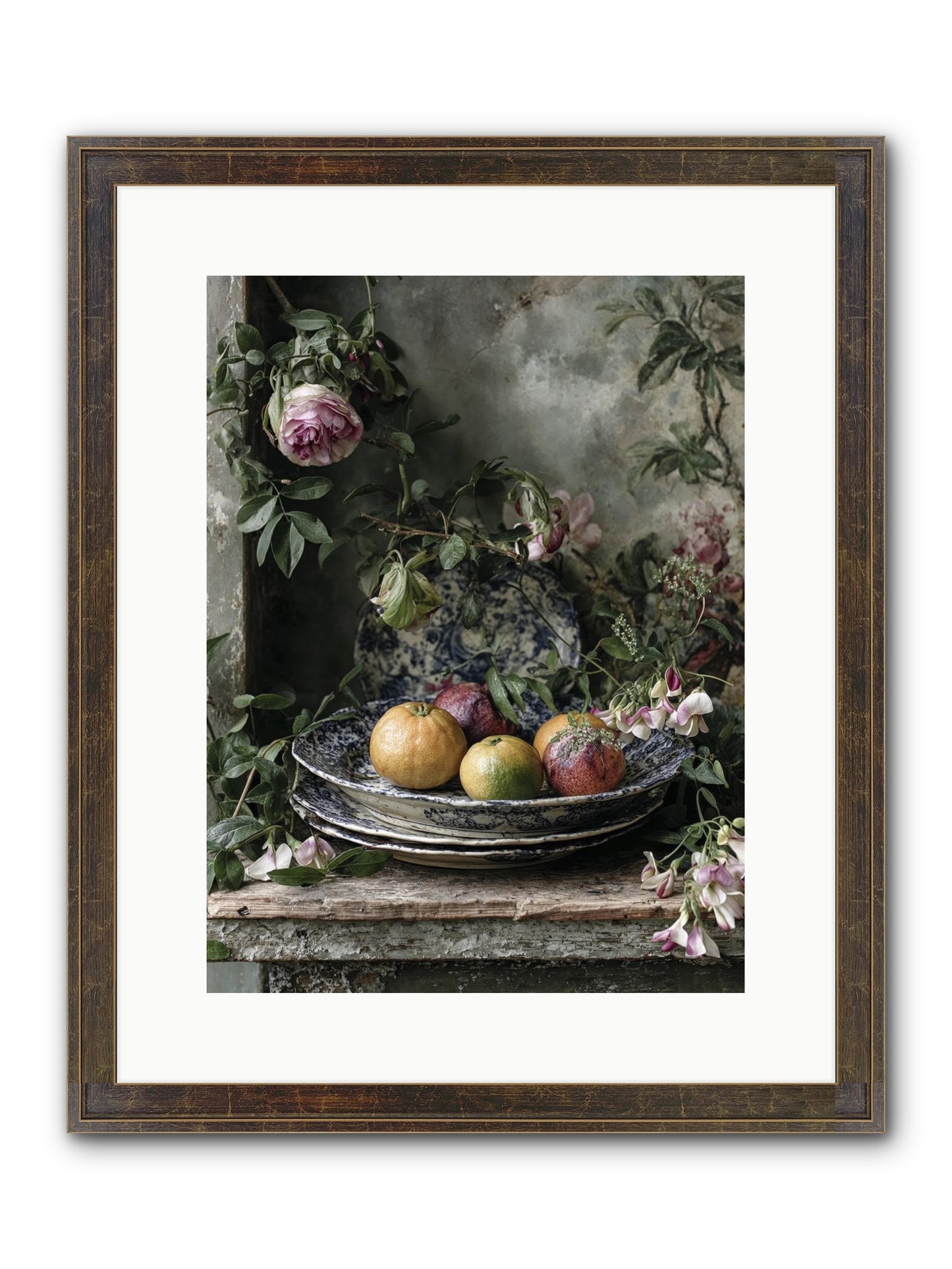 Honeysett Framed Print - Slimwoods Black/Gold 12x16