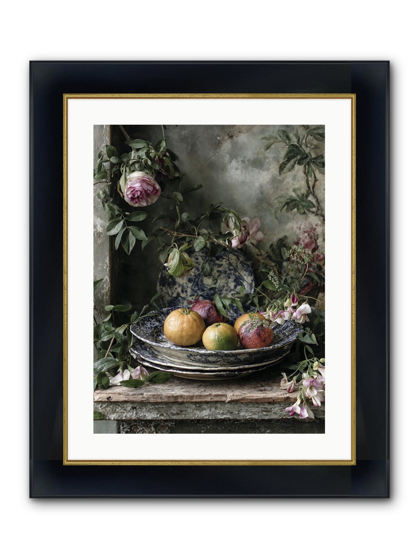 Honeysett Framed Print - Wide Black w/Gold 18x24