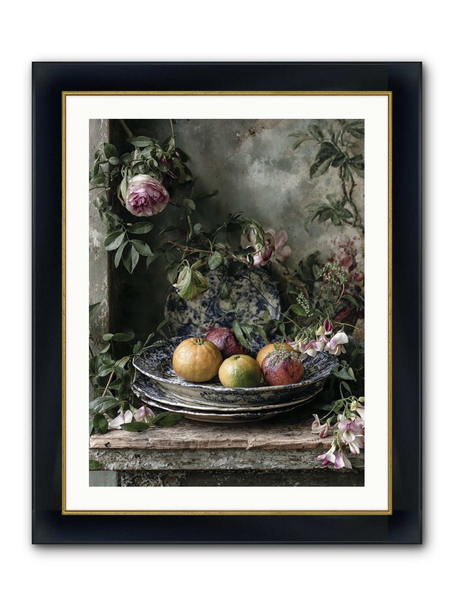 Honeysett Framed Print - Wide Black w/Gold 24x32