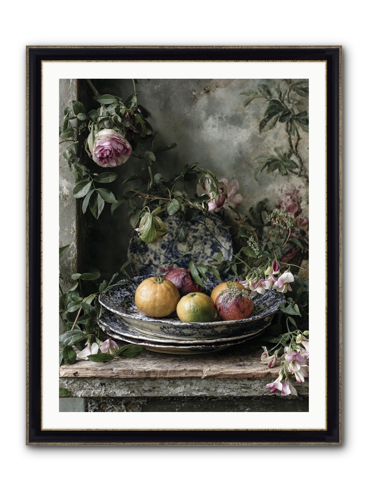 Honeysett Framed Print - Black & Gold 30x40
