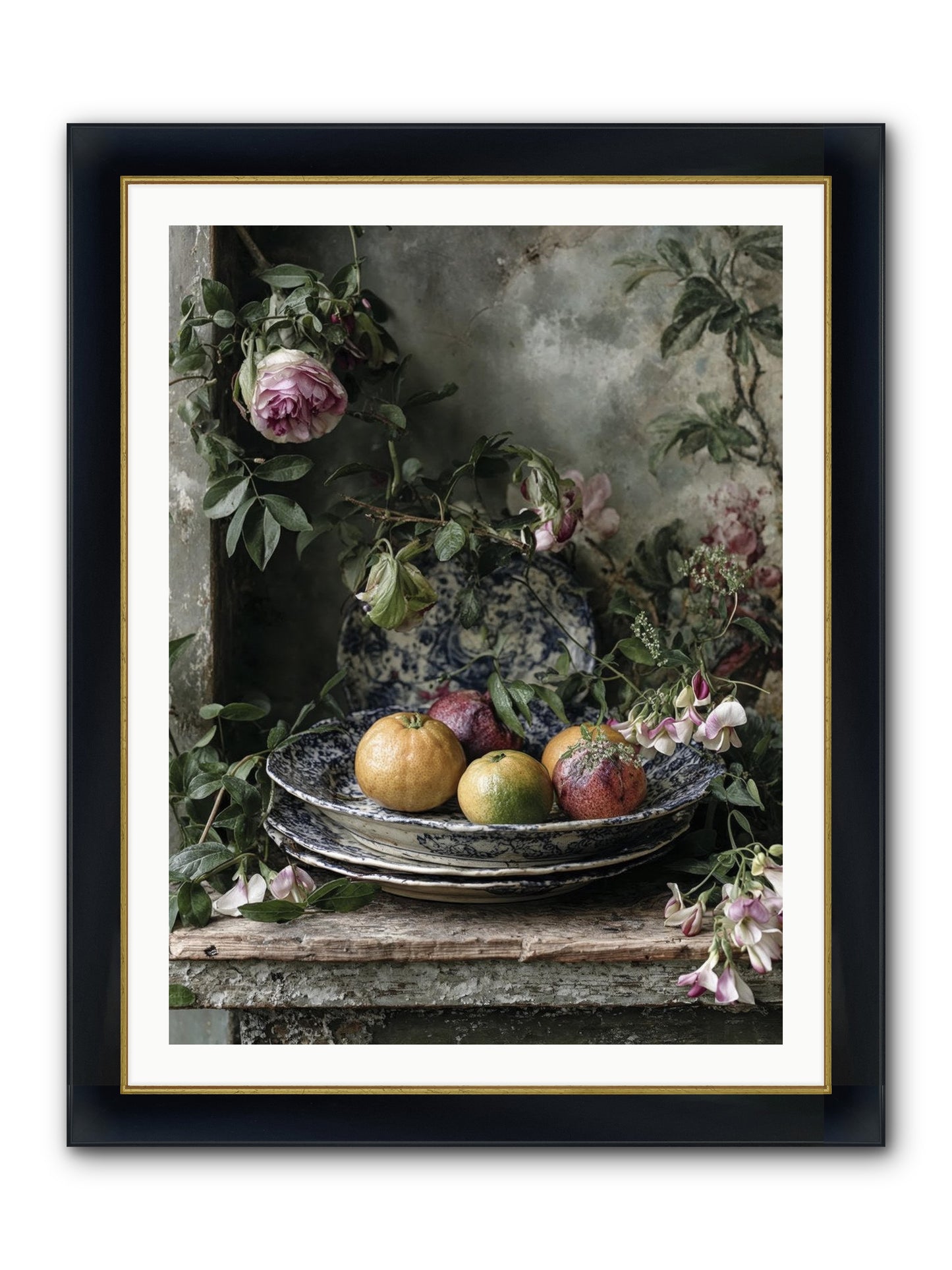 Honeysett Framed Print - Wide Black w/Gold 30x40