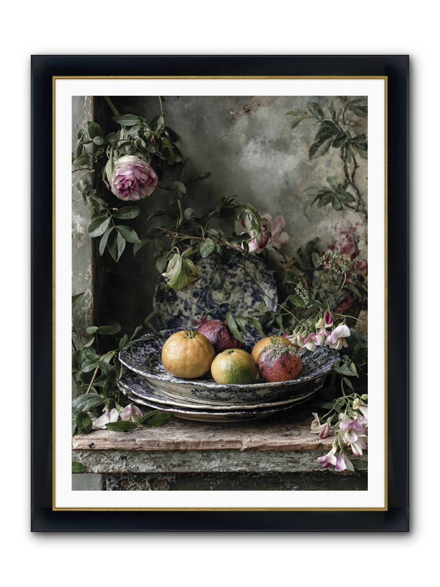 Honeysett Framed Print - Wide Black w/Gold 36x48