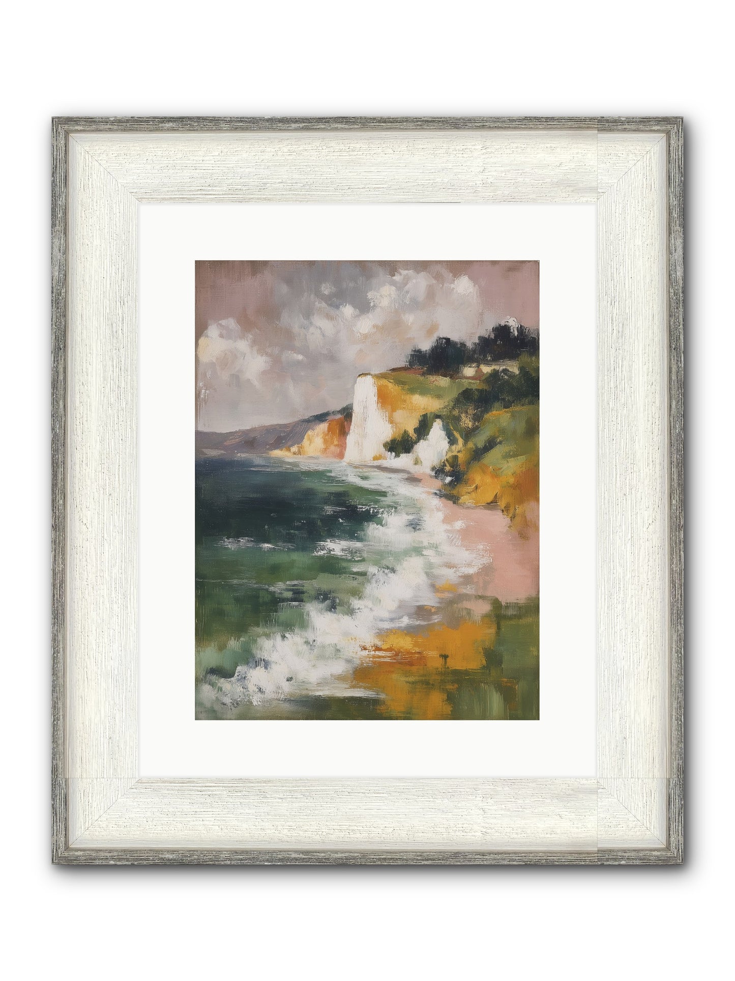 Honeysuckle Summer Framed Print - Driftwood White 12x16