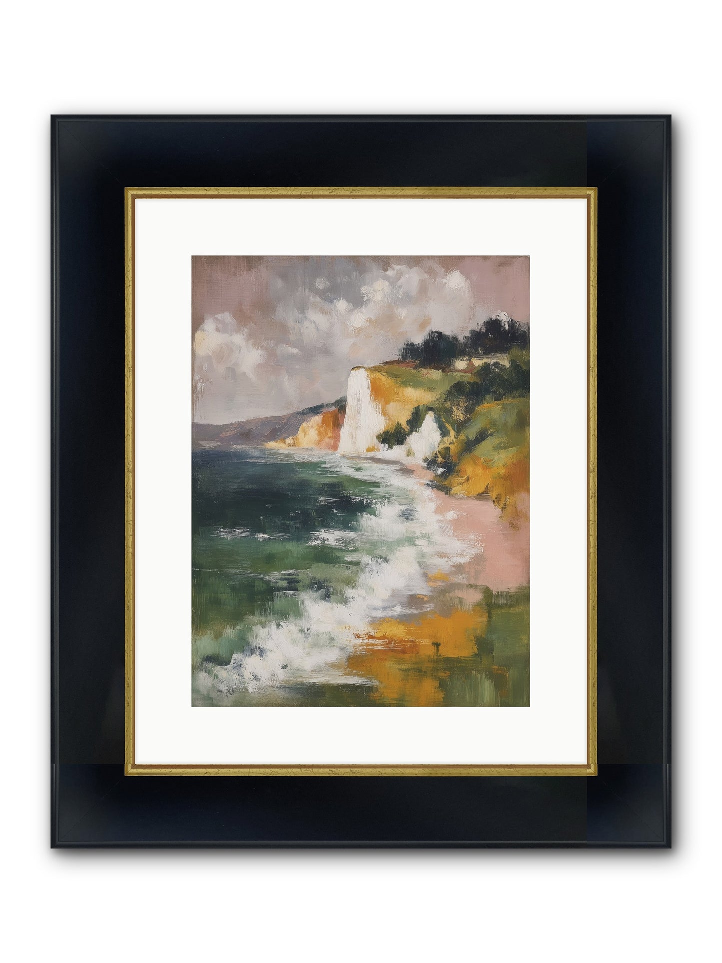 Honeysuckle Summer Framed Print - Wide Black w/Gold 12x16