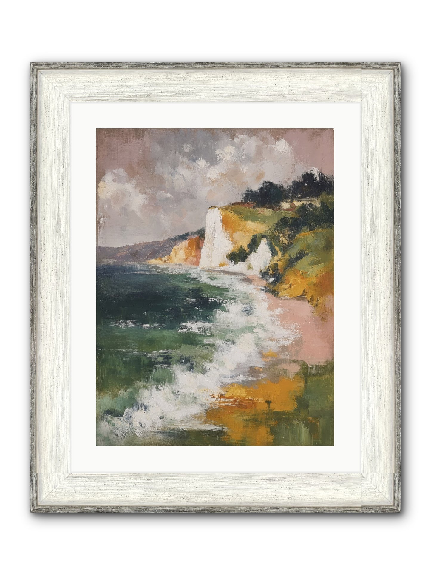 Honeysuckle Summer Framed Print - Driftwood White 18x24