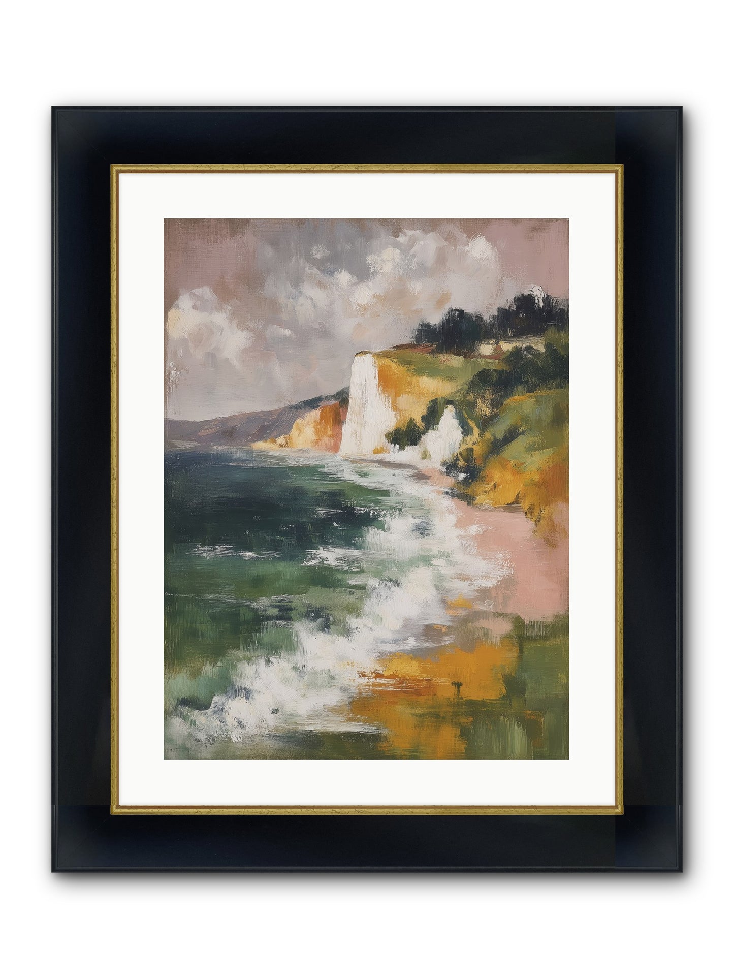 Honeysuckle Summer Framed Print - Wide Black w/Gold 18x24
