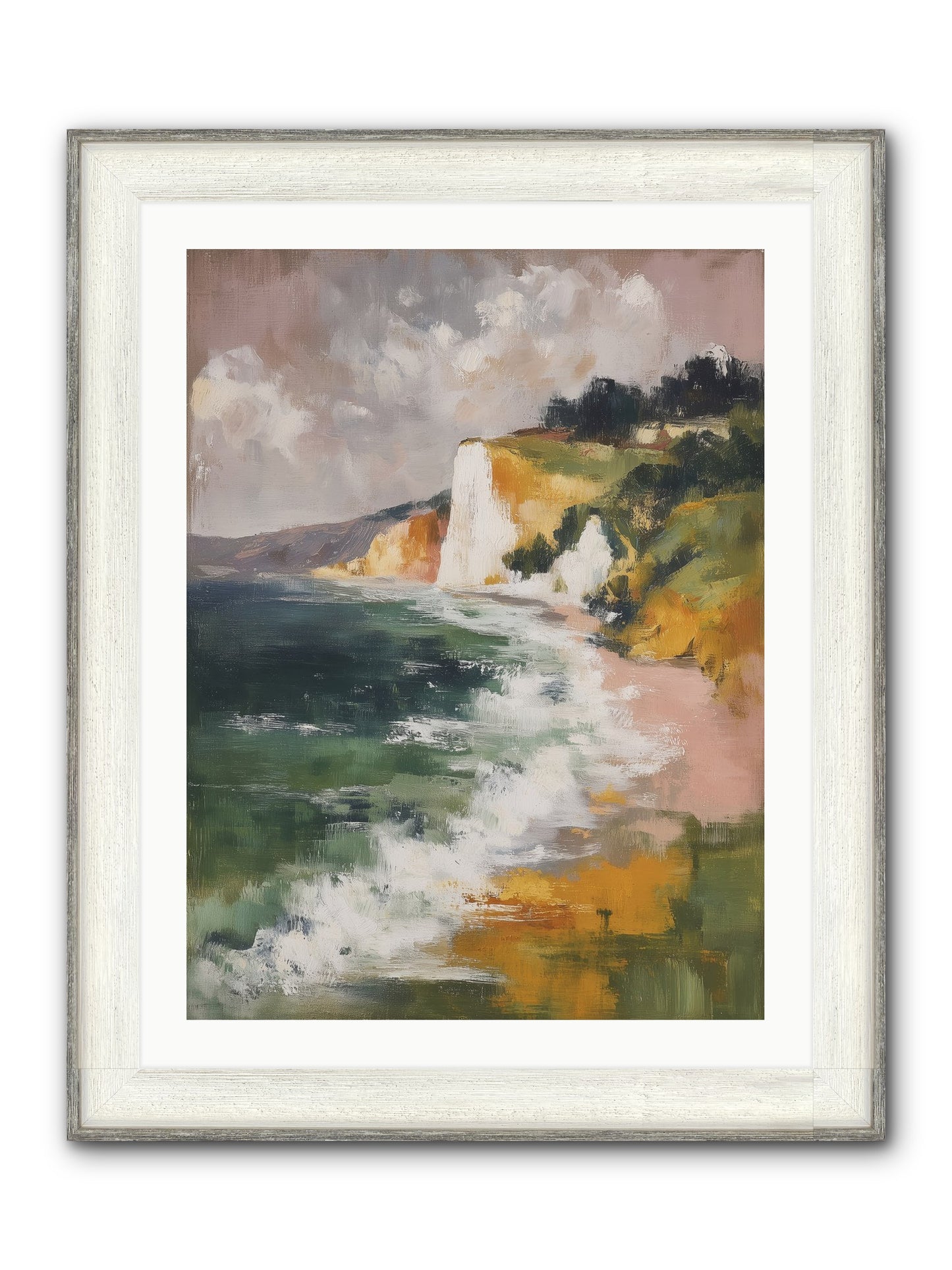 Honeysuckle Summer Framed Print - Driftwood White 24x32