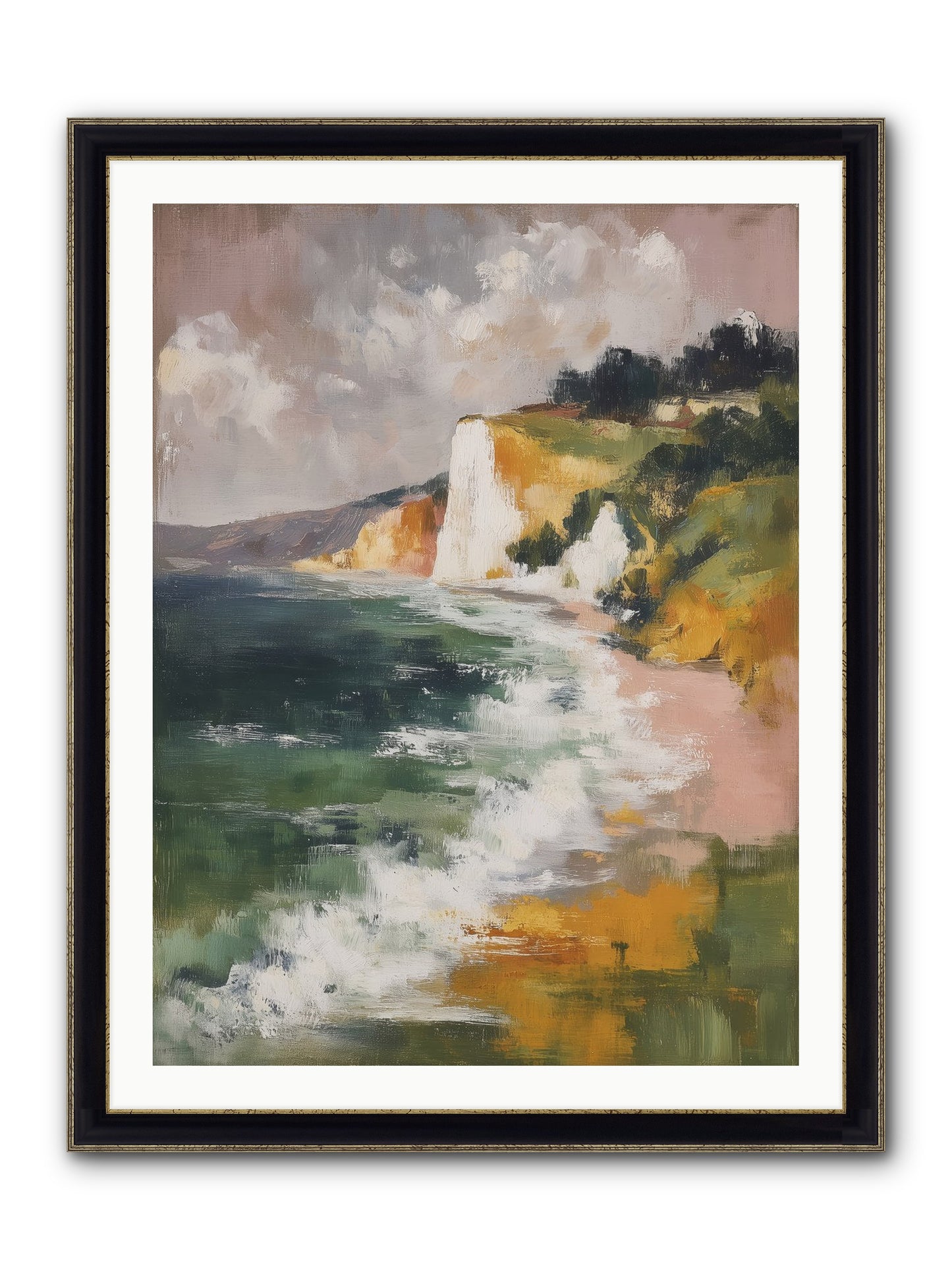 Honeysuckle Summer Framed Print - Black & Gold 30x40