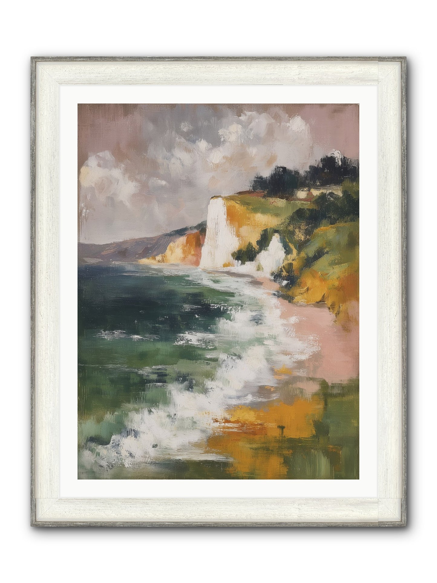 Honeysuckle Summer Framed Print - Driftwood White 30x40