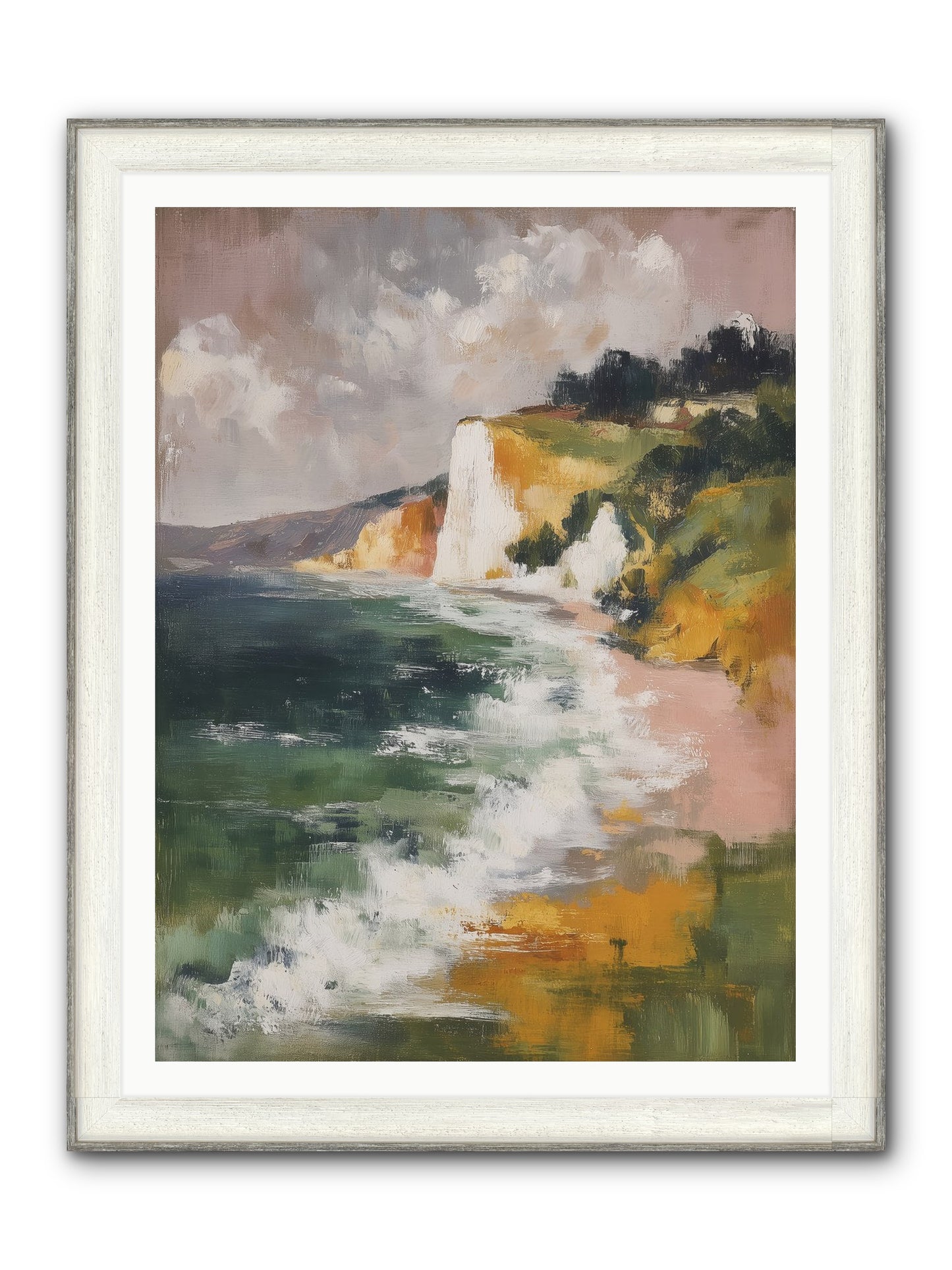 Honeysuckle Summer Framed Print - Driftwood White 36x48