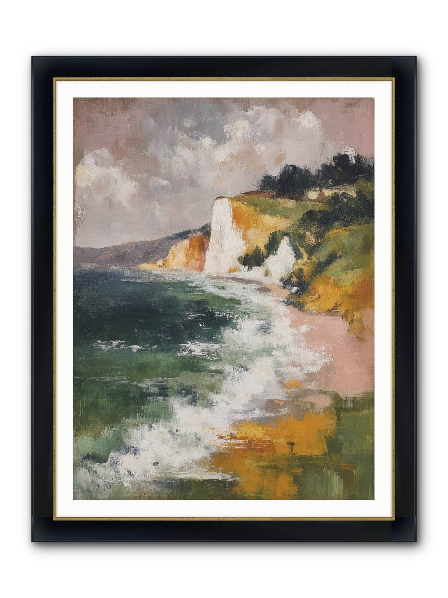 Honeysuckle Summer Framed Print - Wide Black w/Gold 36x48