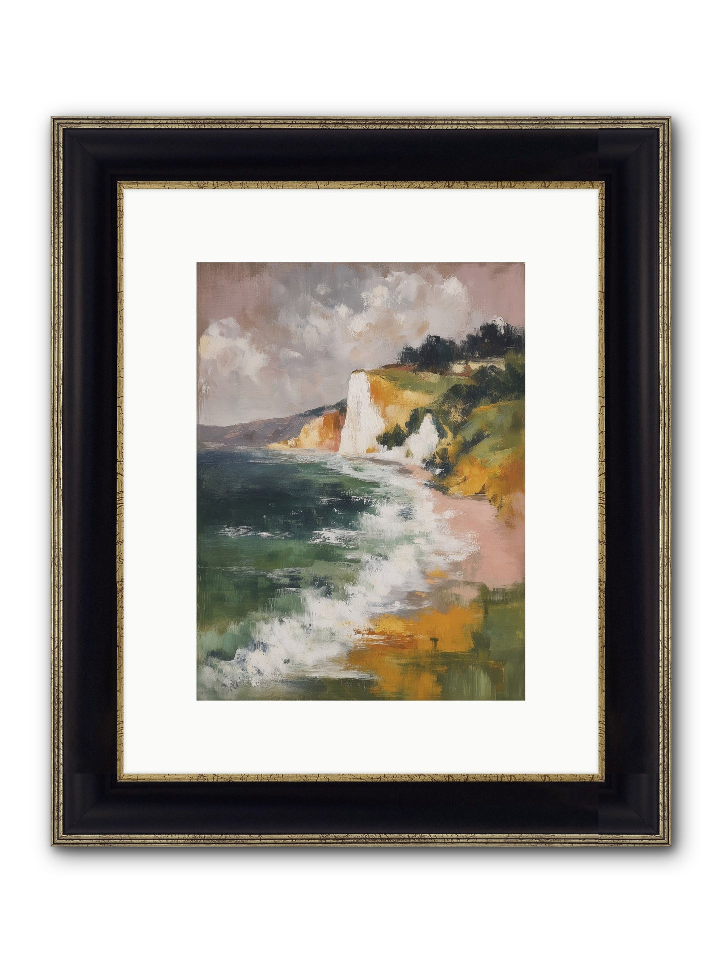 Honeysuckle Summer Framed Print - Black & Gold 9x12