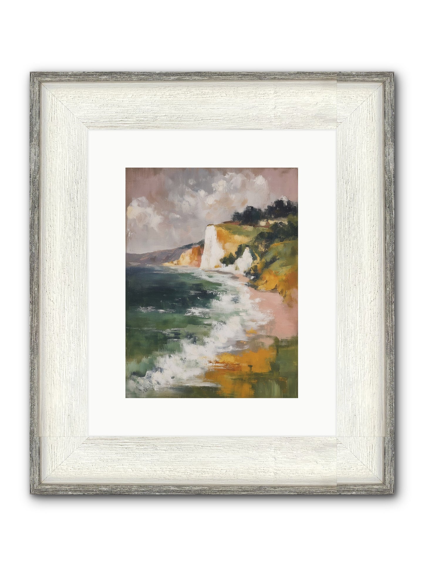 Honeysuckle Summer Framed Print - Driftwood White 9x12