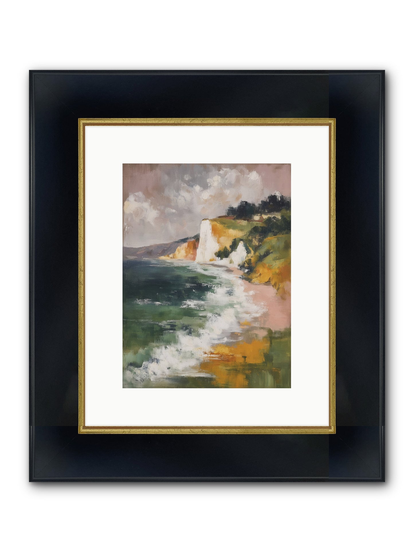 Honeysuckle Summer Framed Print - Wide Black w/Gold 9x12