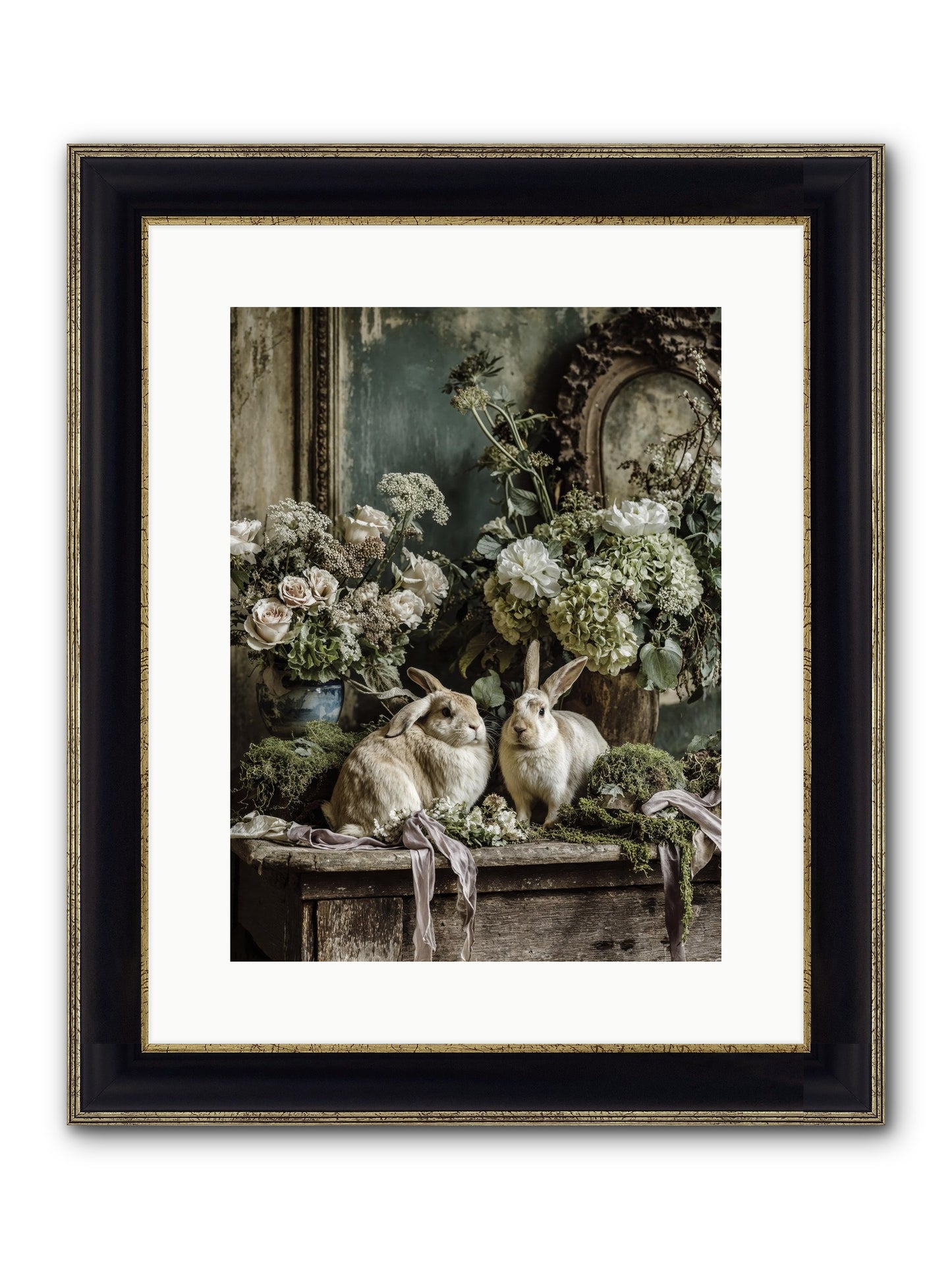 Honneur Framed Print - Black & Gold 12x16