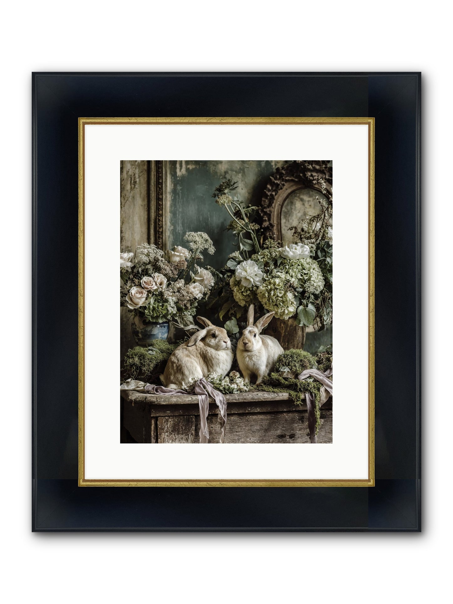 Honneur Framed Print - Wide Black w/Gold 12x16