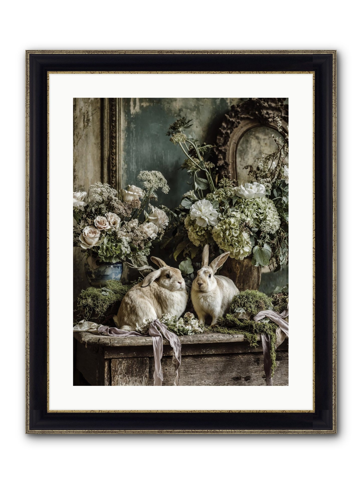 Honneur Framed Print - Black & Gold 18x24