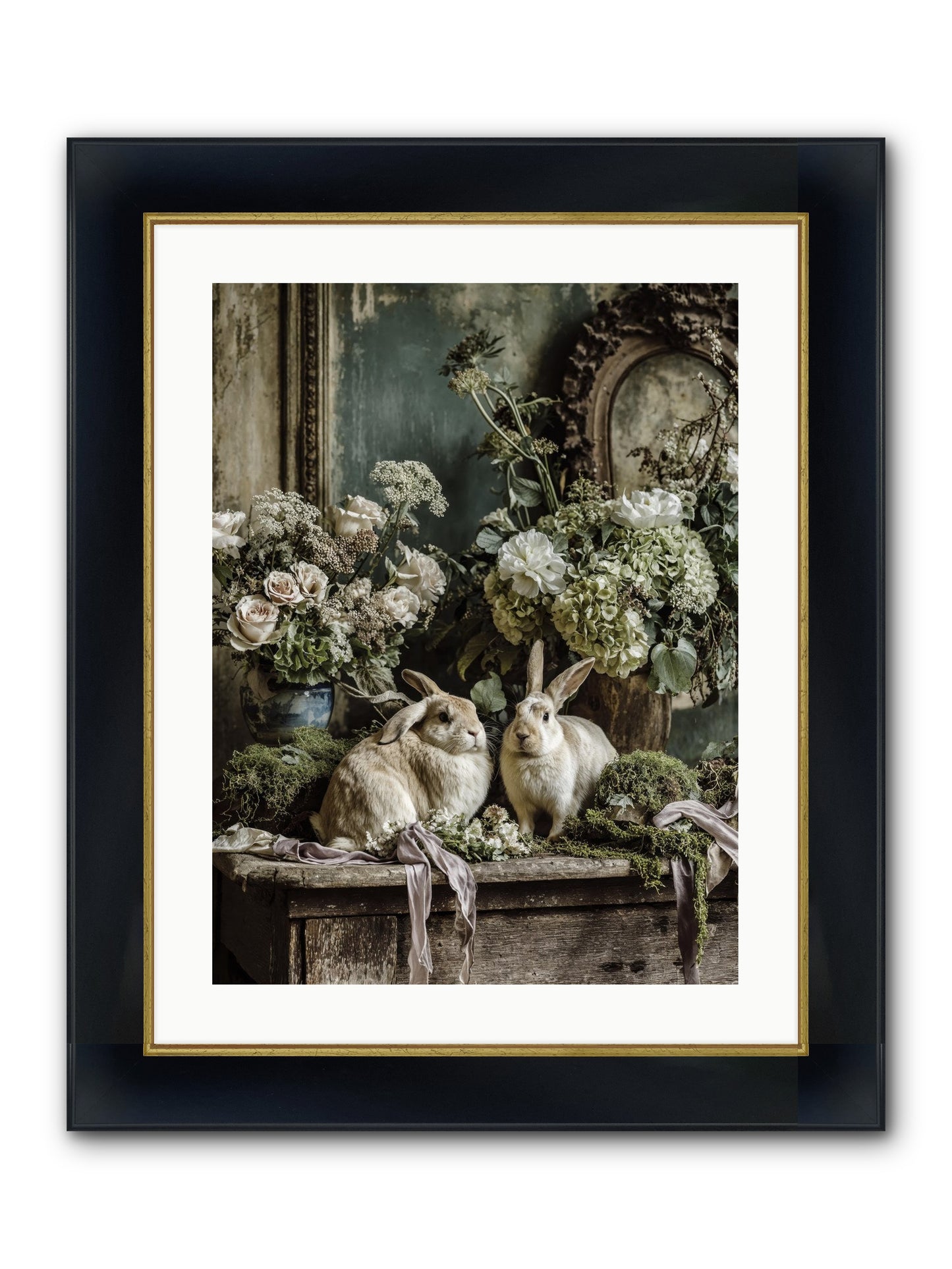 Honneur Framed Print - Wide Black w/Gold 18x24
