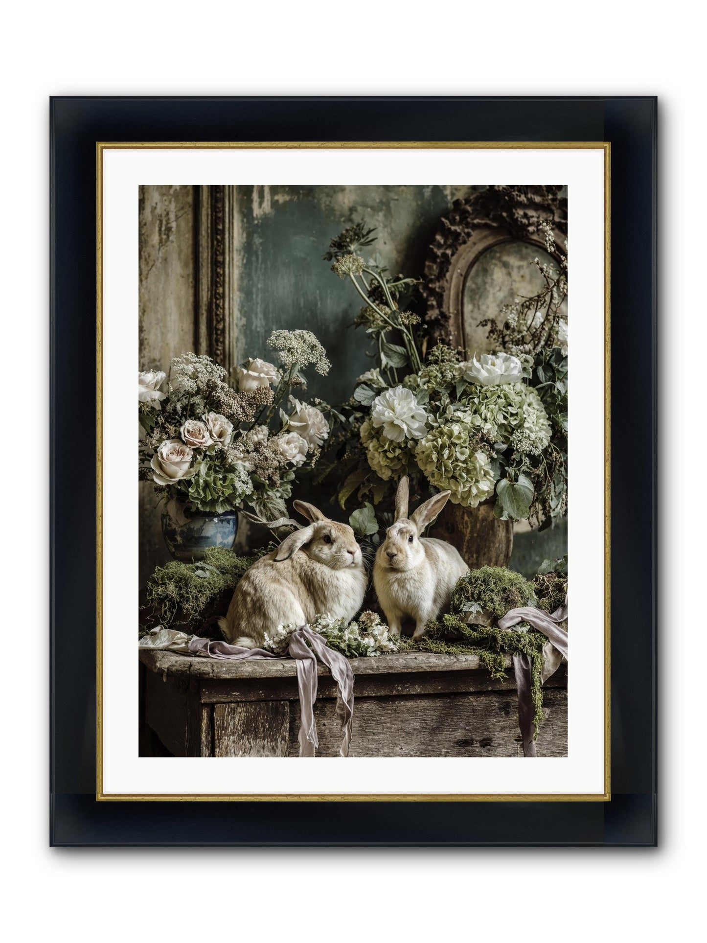 Honneur Framed Print - Wide Black w/Gold 24x32