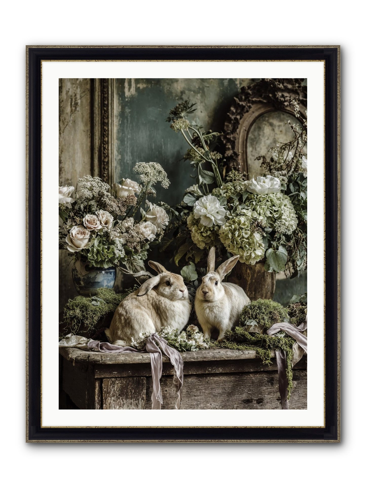 Honneur Framed Print - Black & Gold 30x40