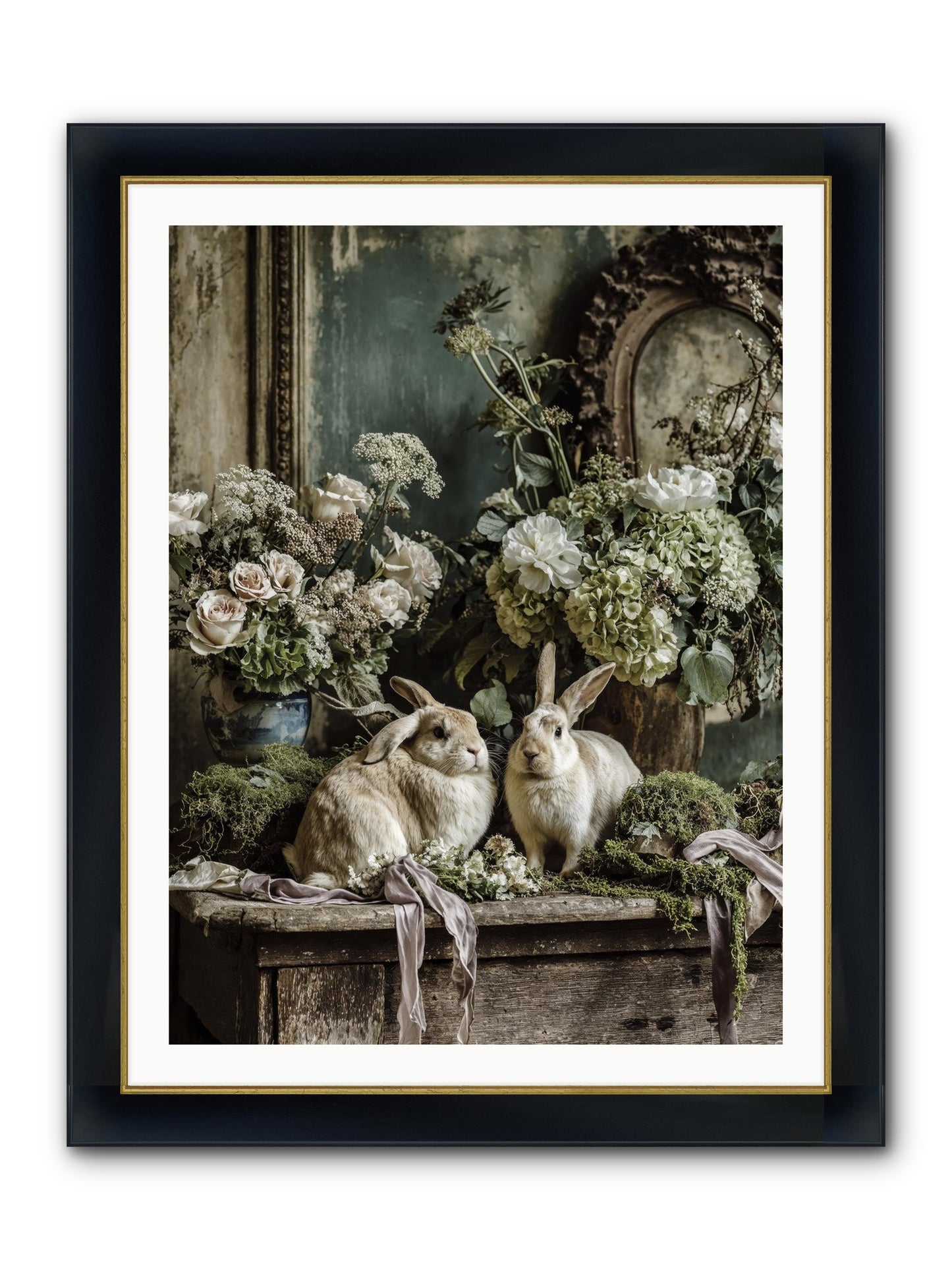 Honneur Framed Print - Wide Black w/Gold 30x40