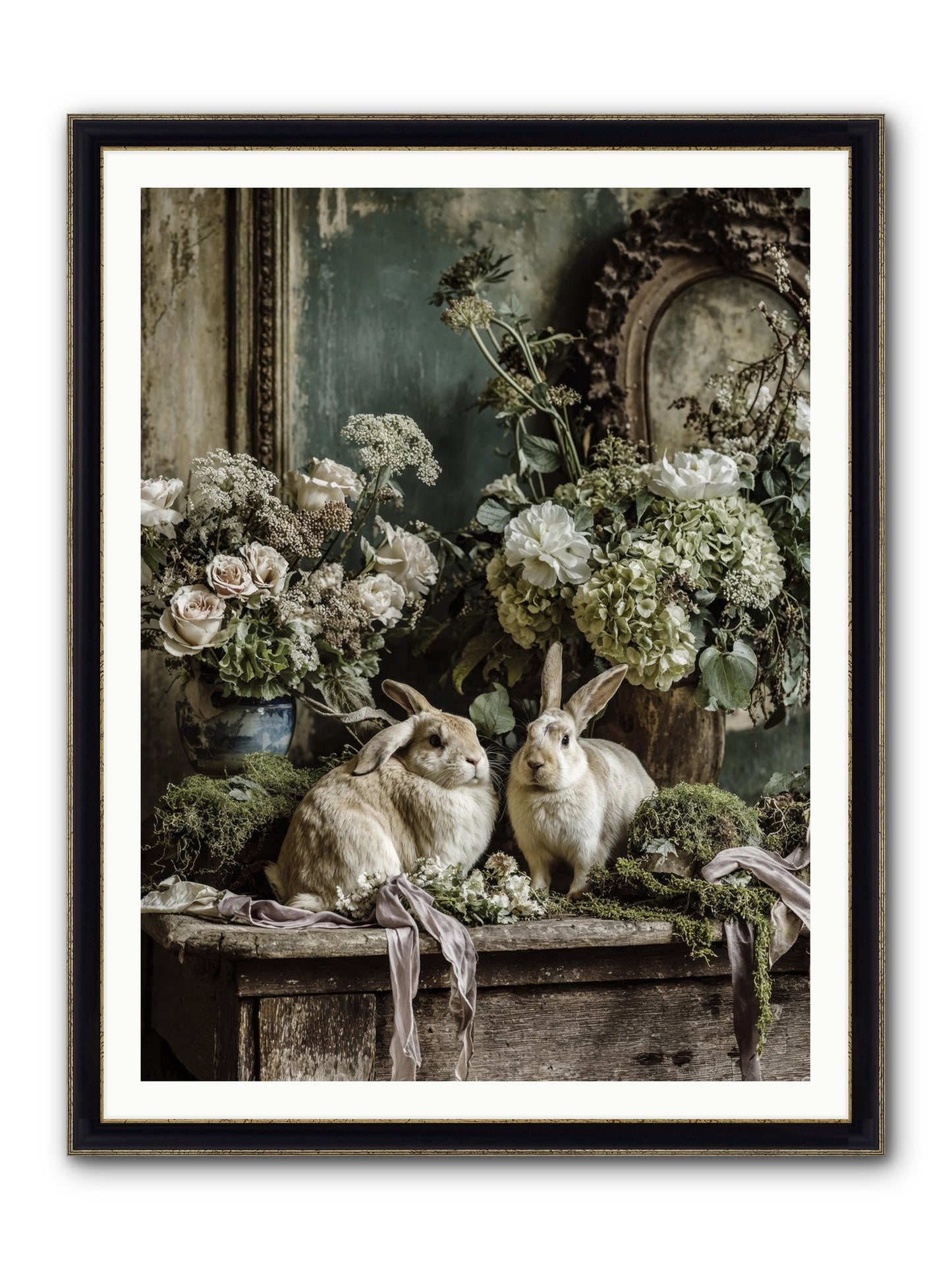 Honneur Framed Print - Black & Gold 36x48