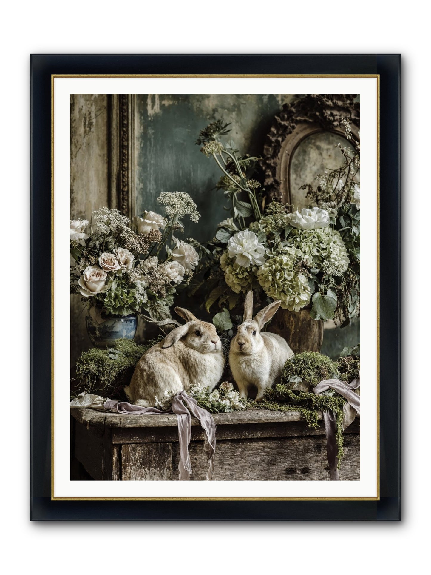 Honneur Framed Print - Wide Black w/Gold 36x48