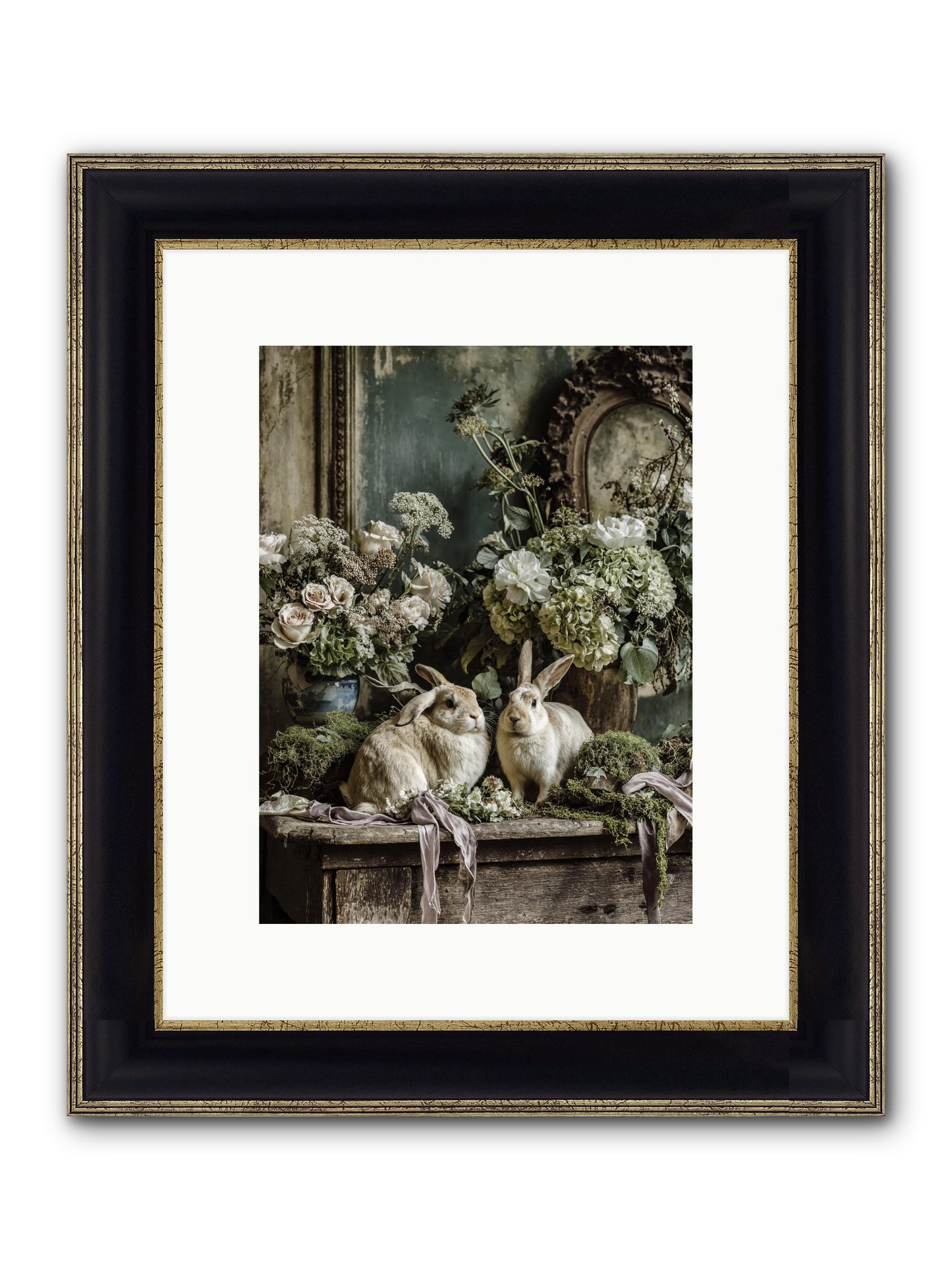 Honneur Framed Print - Black & Gold 9x12