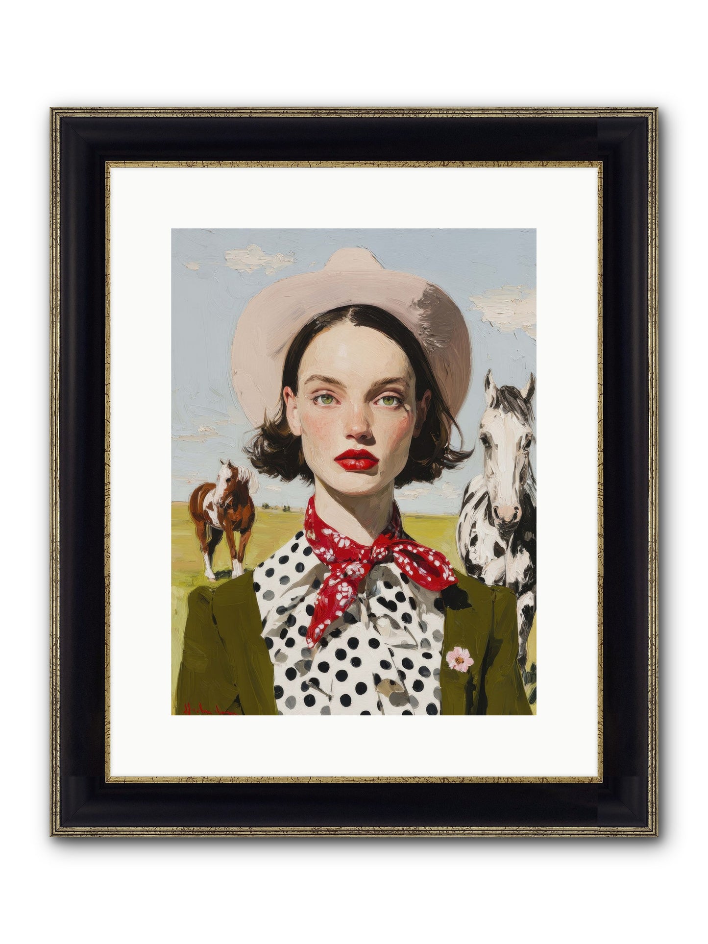 Hoofbeats Like Heartbeats Framed Print - Black & Gold 12x16
