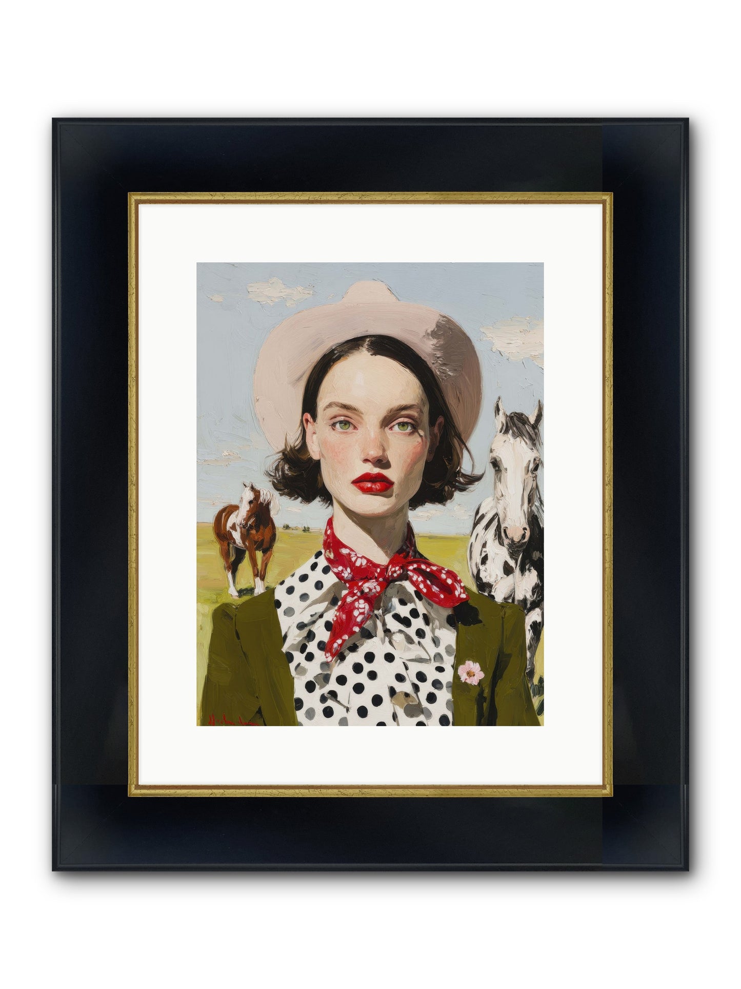 Hoofbeats Like Heartbeats Framed Print - Wide Black w/Gold 12x16