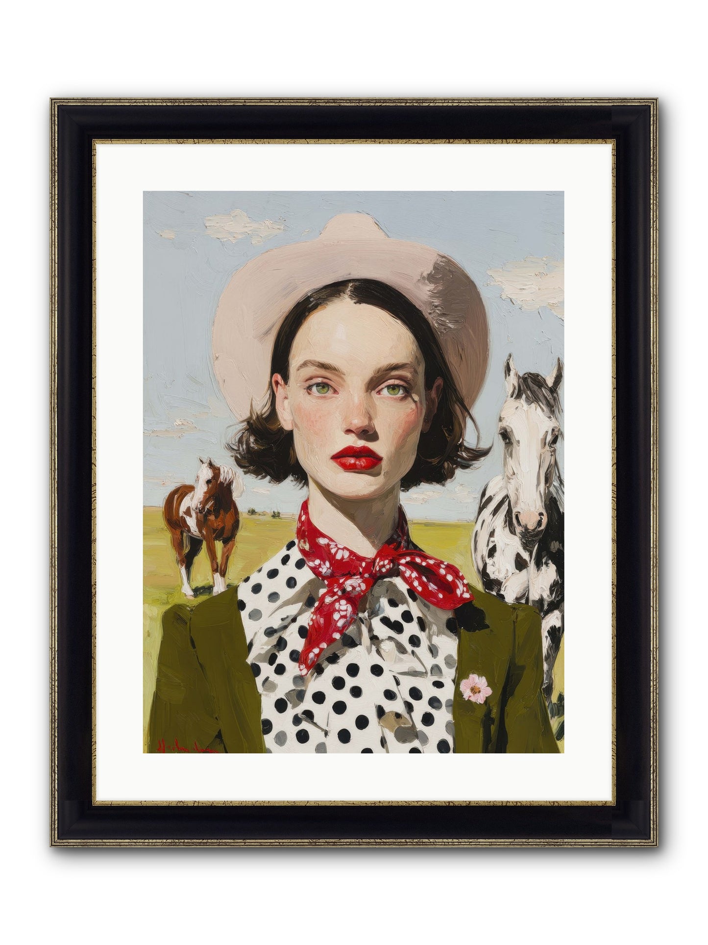 Hoofbeats Like Heartbeats Framed Print - Black & Gold 18x24