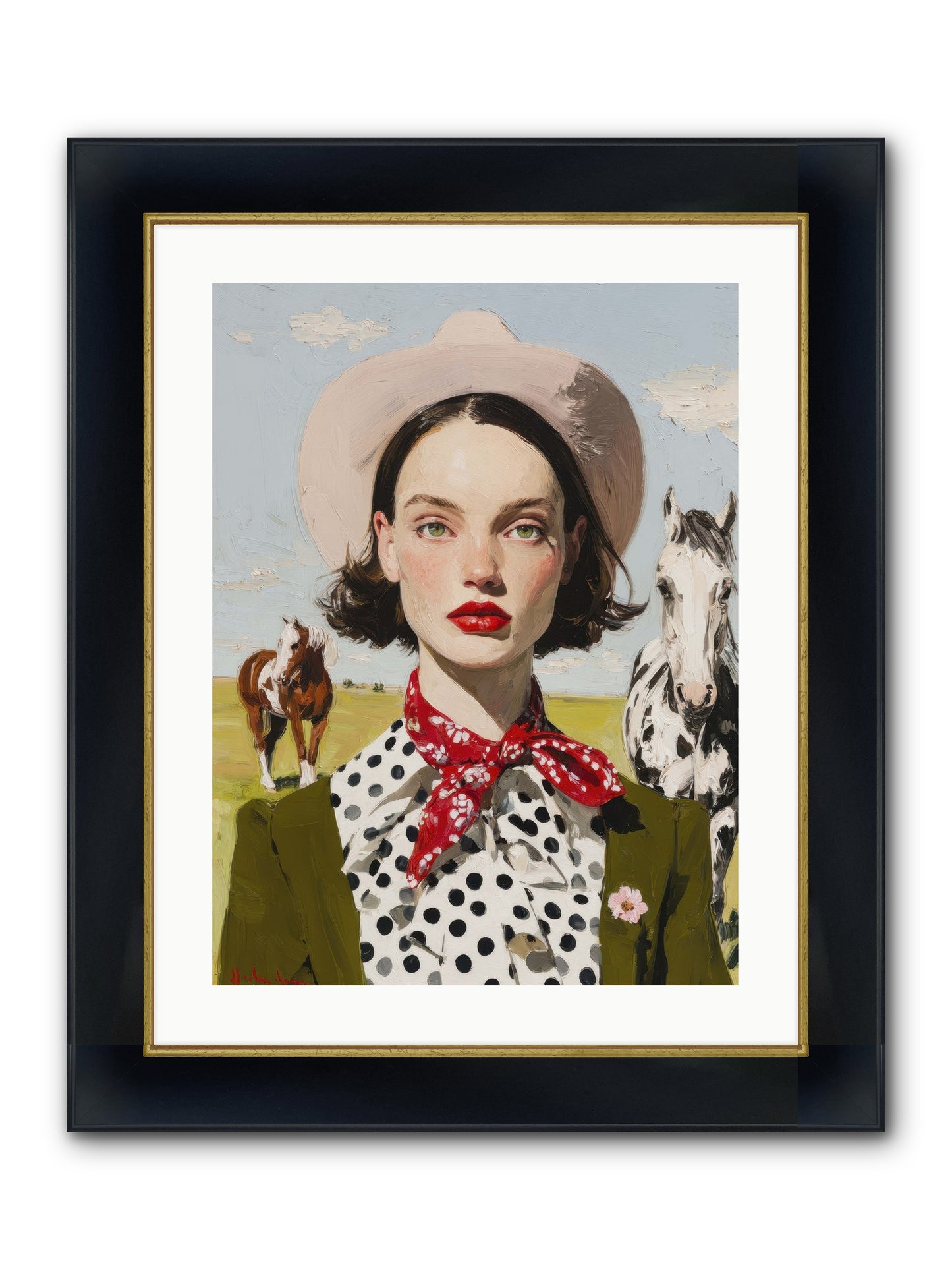 Hoofbeats Like Heartbeats Framed Print - Wide Black w/Gold 18x24