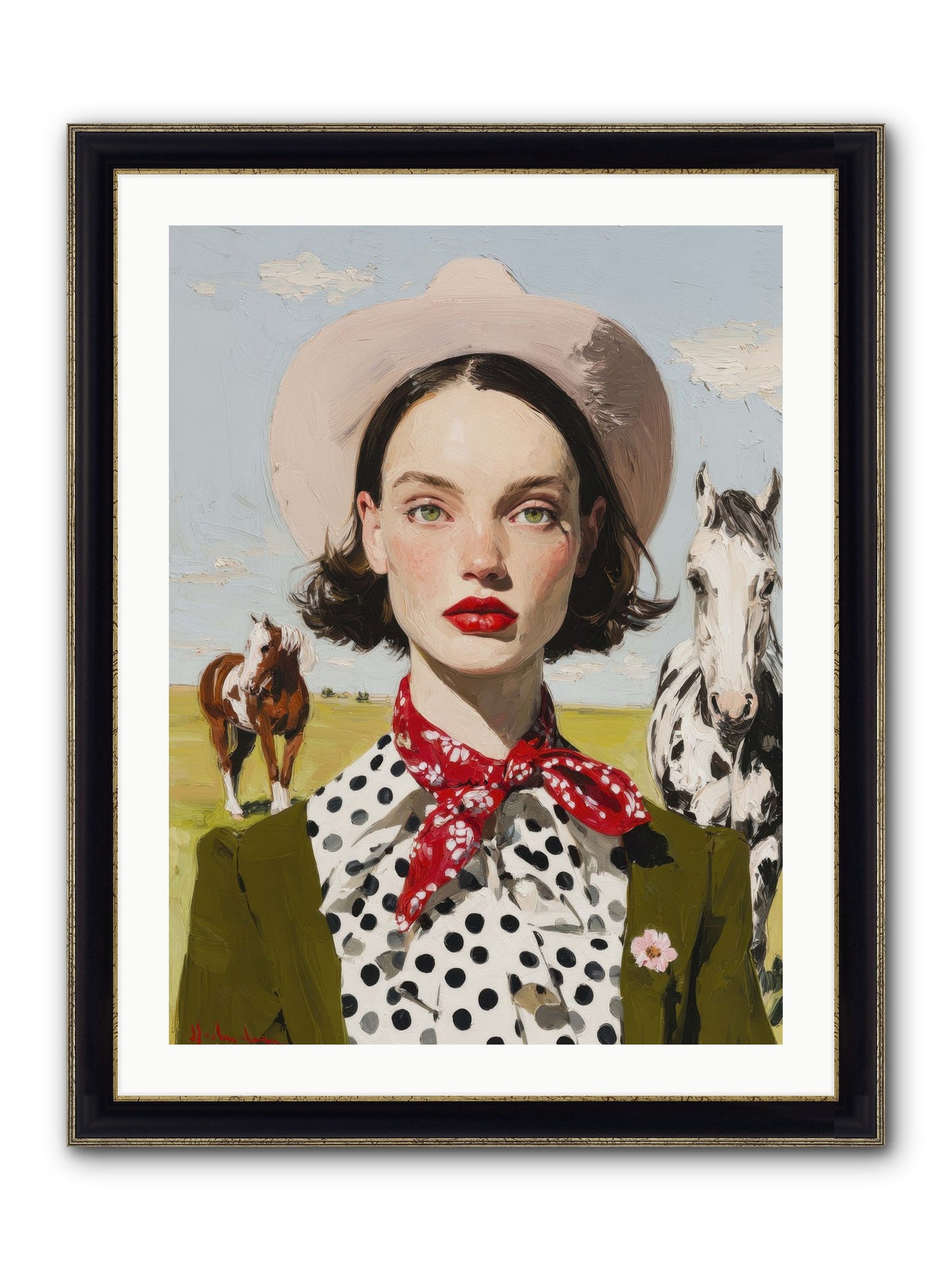 Hoofbeats Like Heartbeats Framed Print - Black & Gold 24x32