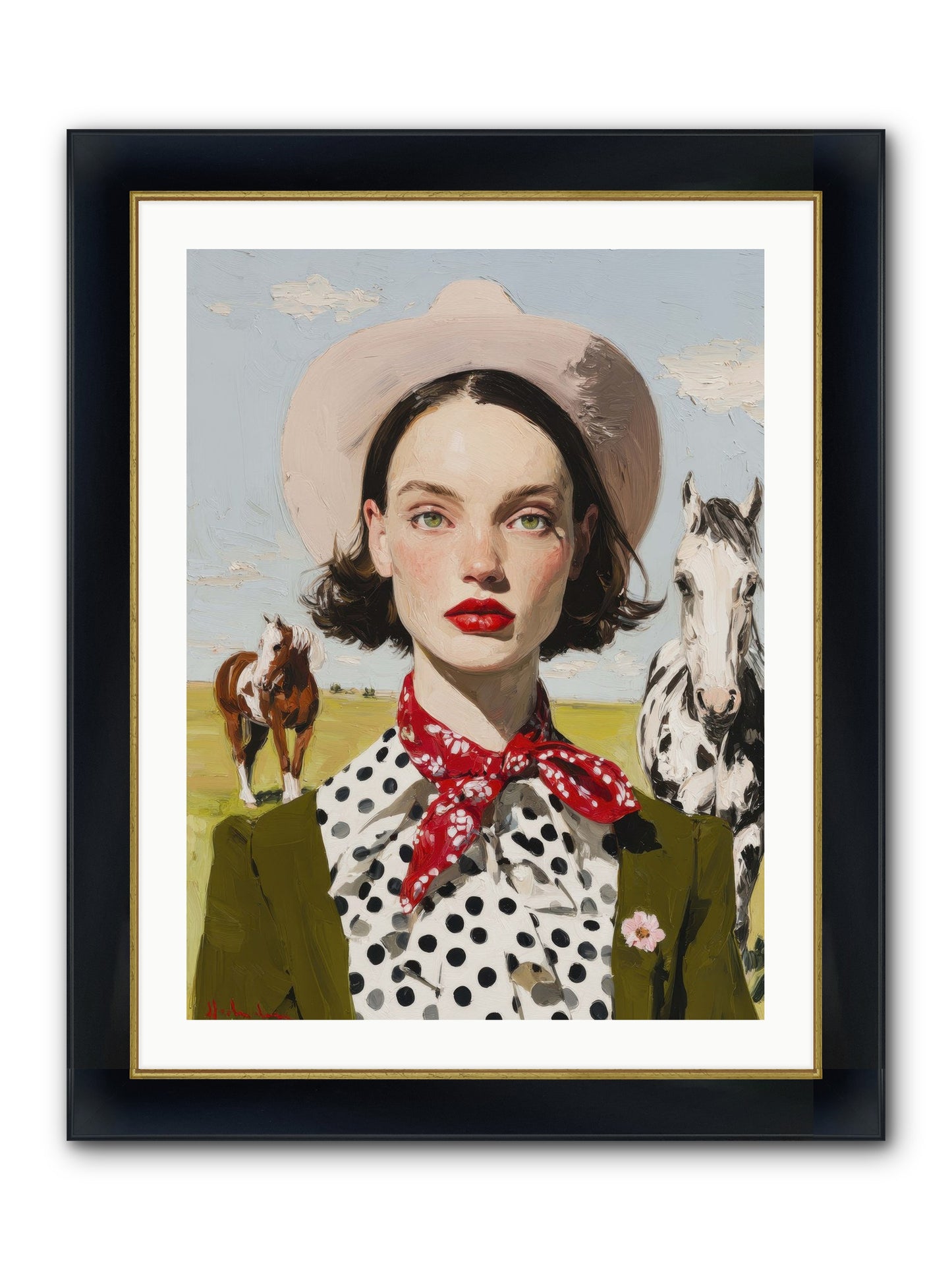 Hoofbeats Like Heartbeats Framed Print - Wide Black w/Gold 24x32