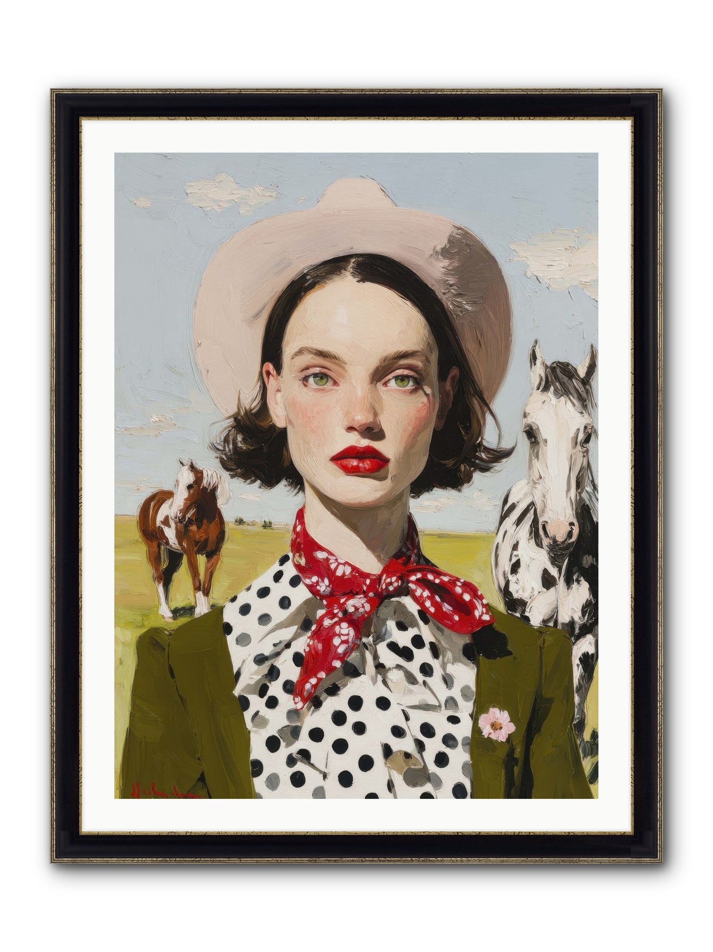 Hoofbeats Like Heartbeats Framed Print - Black & Gold 30x40