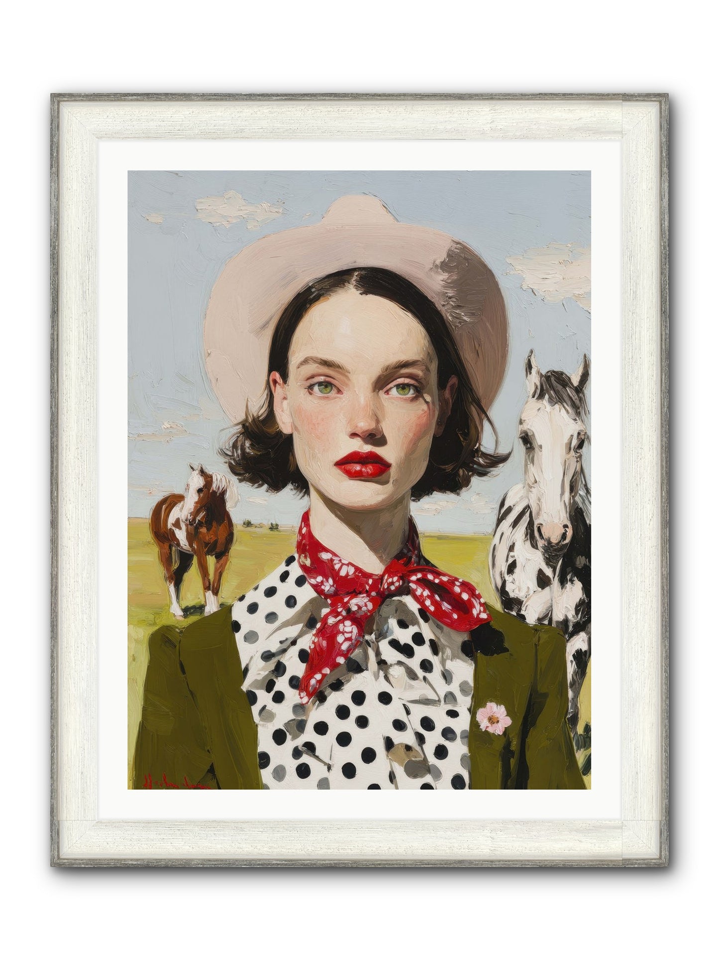 Hoofbeats Like Heartbeats Framed Print - Driftwood White 30x40