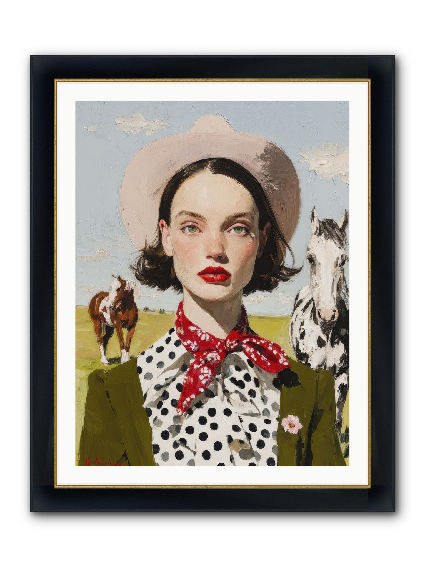 Hoofbeats Like Heartbeats Framed Print - Wide Black w/Gold 30x40