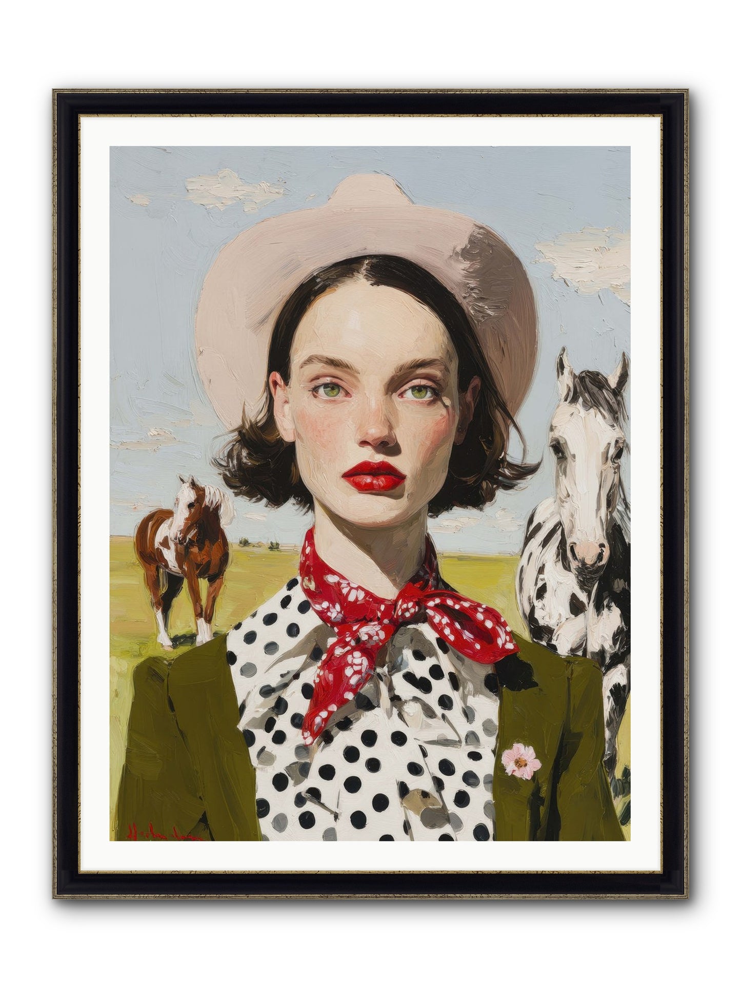 Hoofbeats Like Heartbeats Framed Print - Black & Gold 36x48