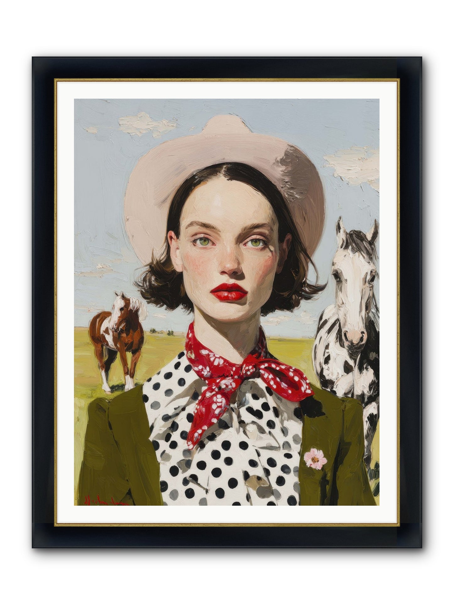 Hoofbeats Like Heartbeats Framed Print - Wide Black w/Gold 36x48