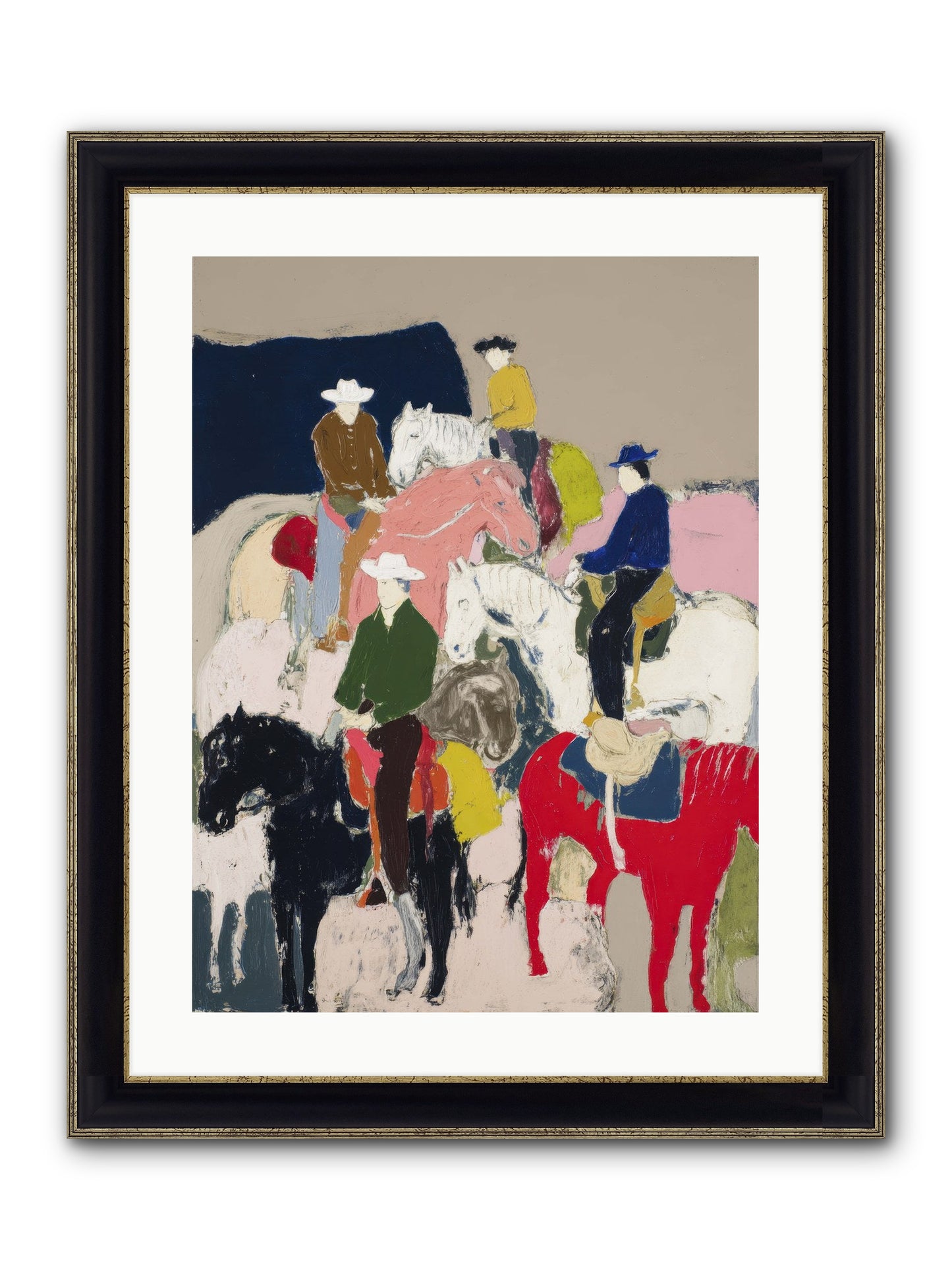 Hooves Writing Stories Framed Print - Black & Gold 18x24