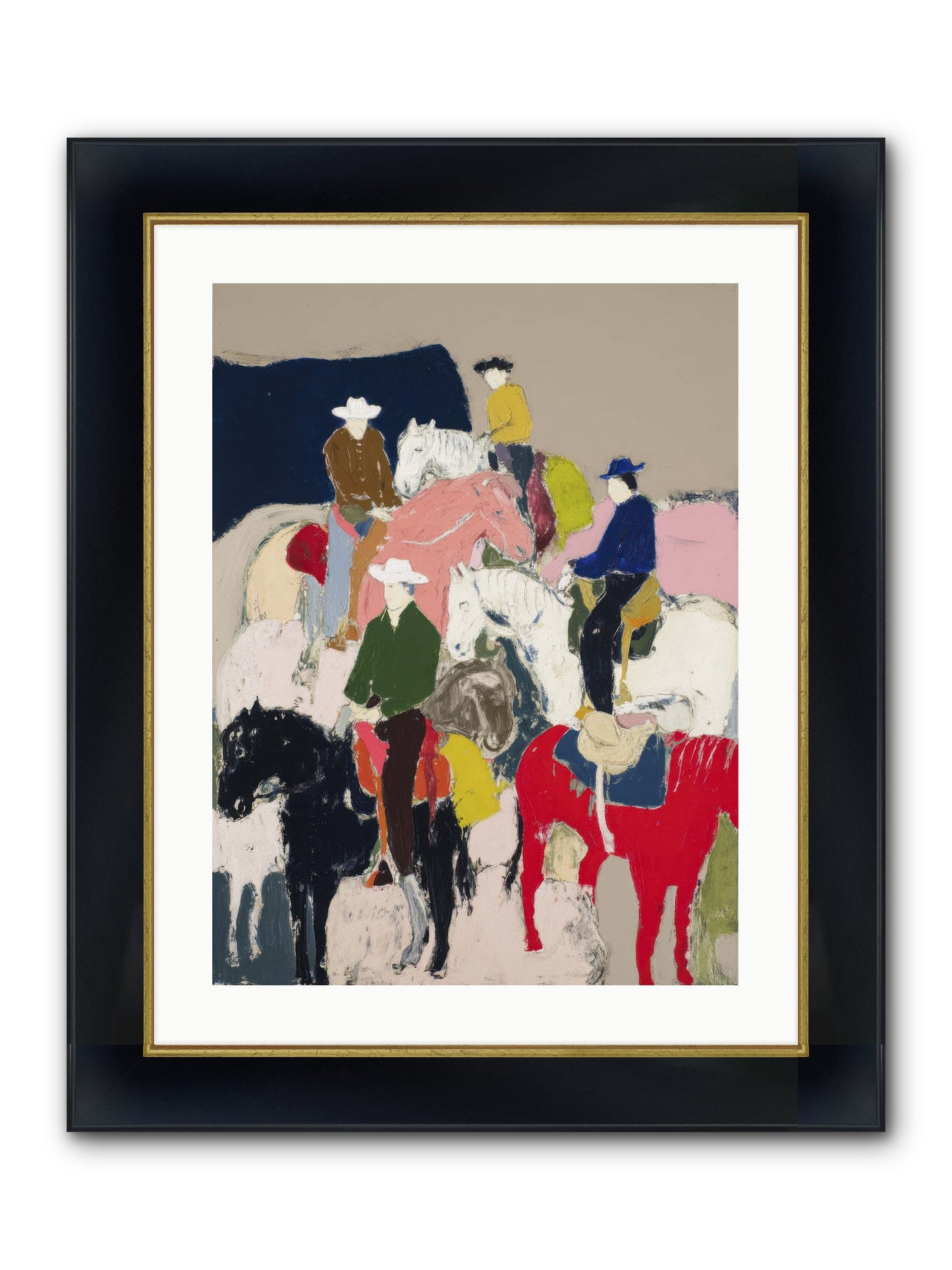 Hooves Writing Stories Framed Print - Wide Black w/Gold 18x24