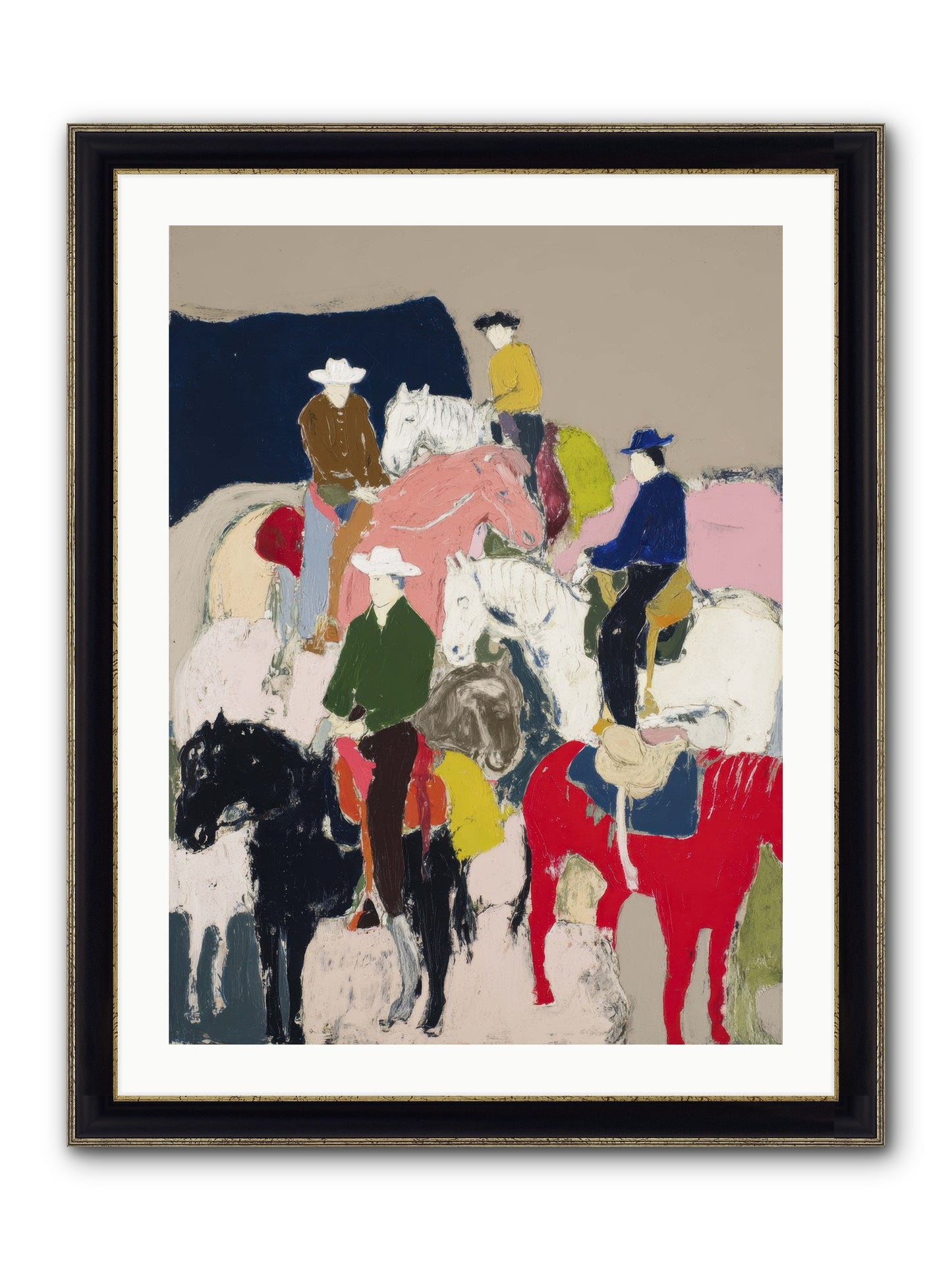 Hooves Writing Stories Framed Print - Black & Gold 24x32