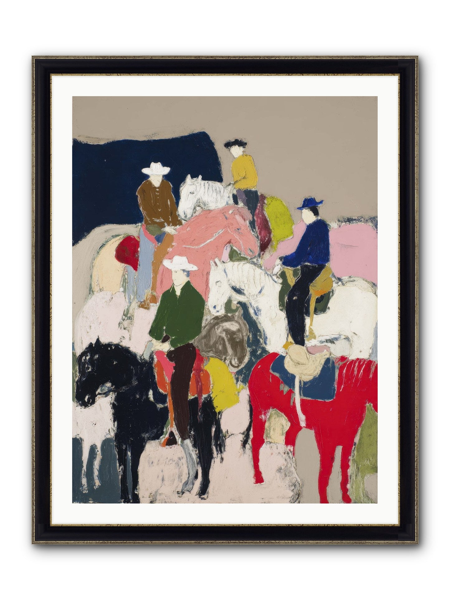 Hooves Writing Stories Framed Print - Black & Gold 30x40