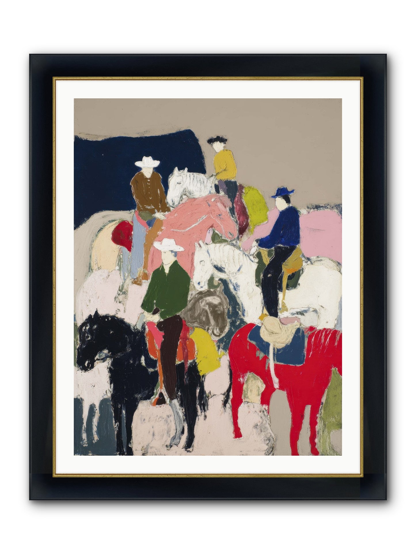 Hooves Writing Stories Framed Print - Wide Black w/Gold 30x40