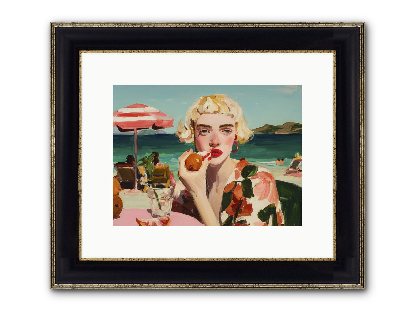 Horizon Hypnosis Framed Print - Black & Gold 12x9