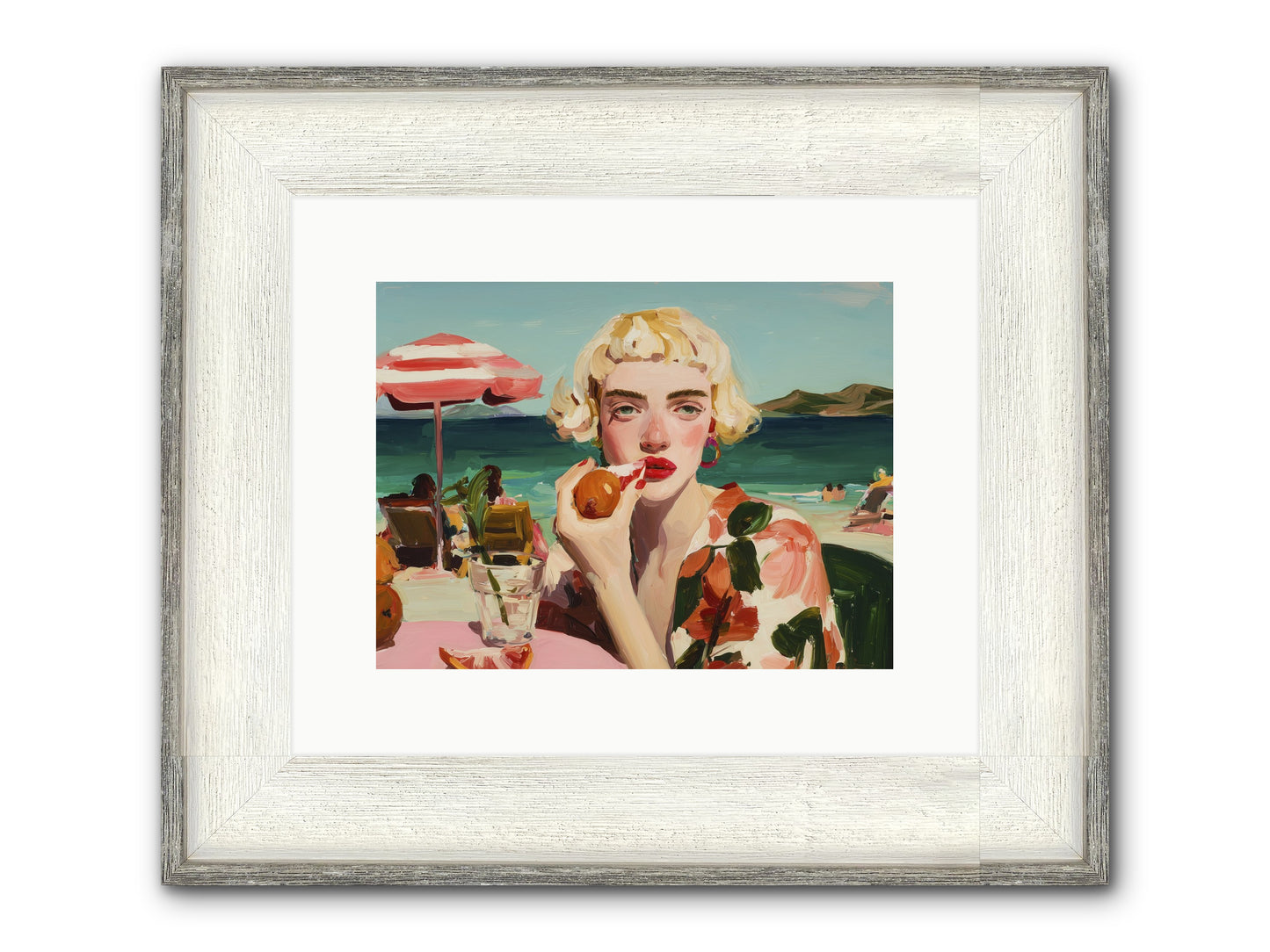 Horizon Hypnosis Framed Print - Driftwood White 12x9
