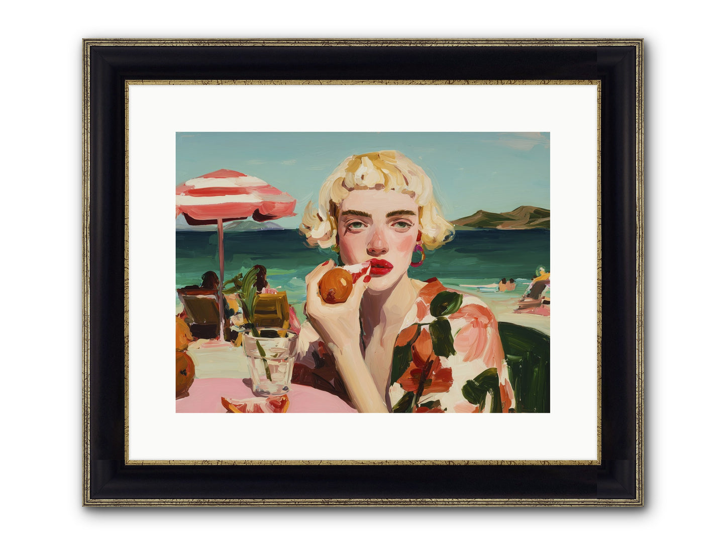 Horizon Hypnosis Framed Print - Black & Gold 16x12