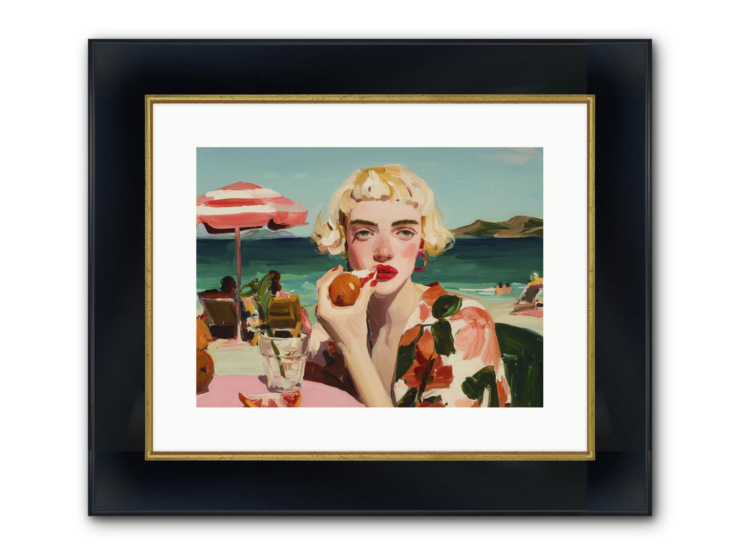 Horizon Hypnosis Framed Print - Wide Black w/Gold 16x12